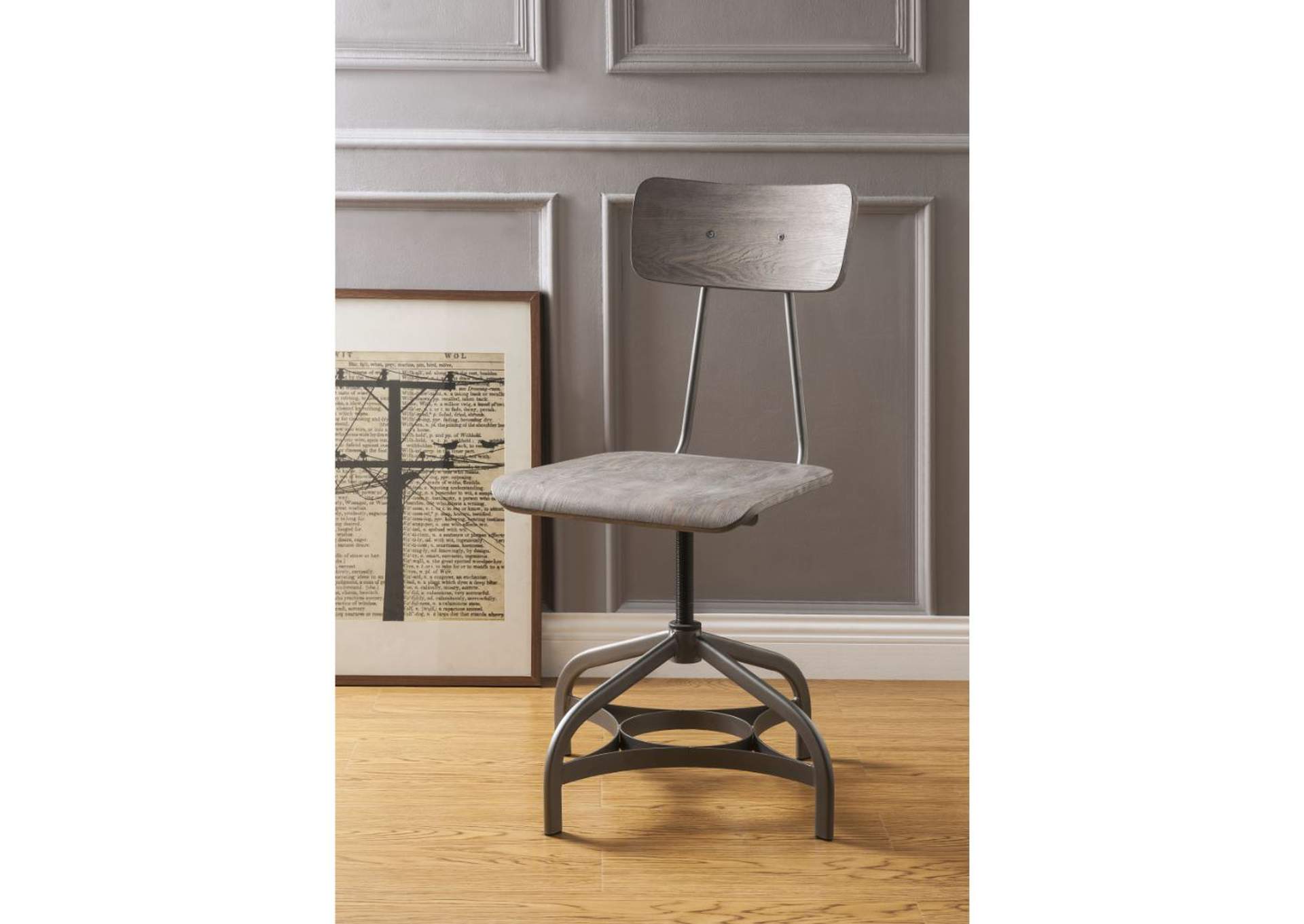 Jonquil Side Chair with Swivel - Set of 2, Gray Oak and Sandy Gray image 3