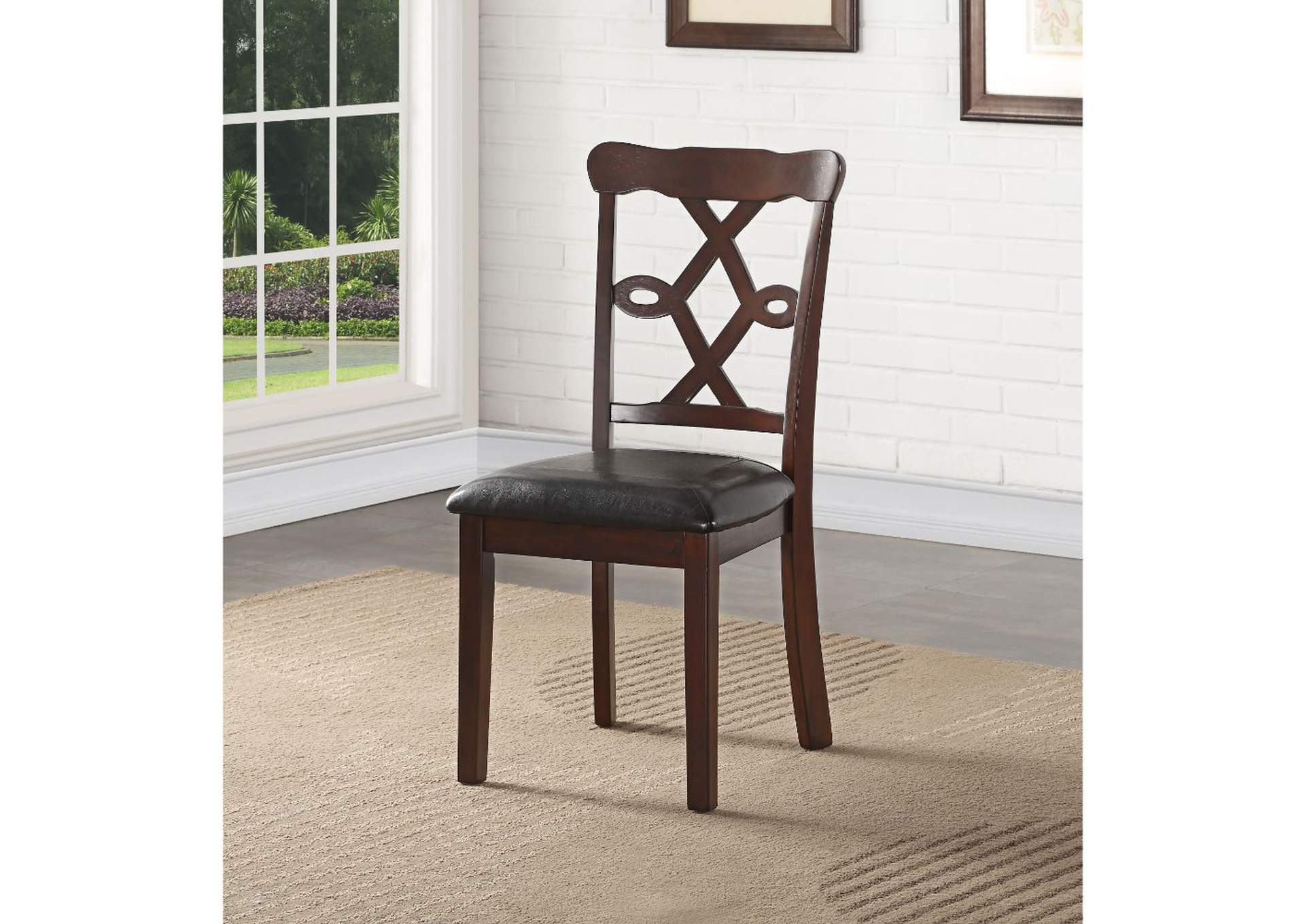 Ingeborg 5 Pieces Pack Dining Set, Black Pu and Espresso image 12