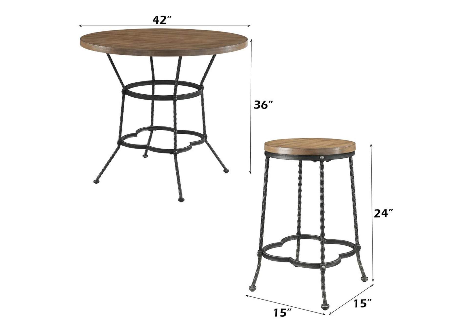 Qamar 5Pc Pack Counter Height Table Set image 3