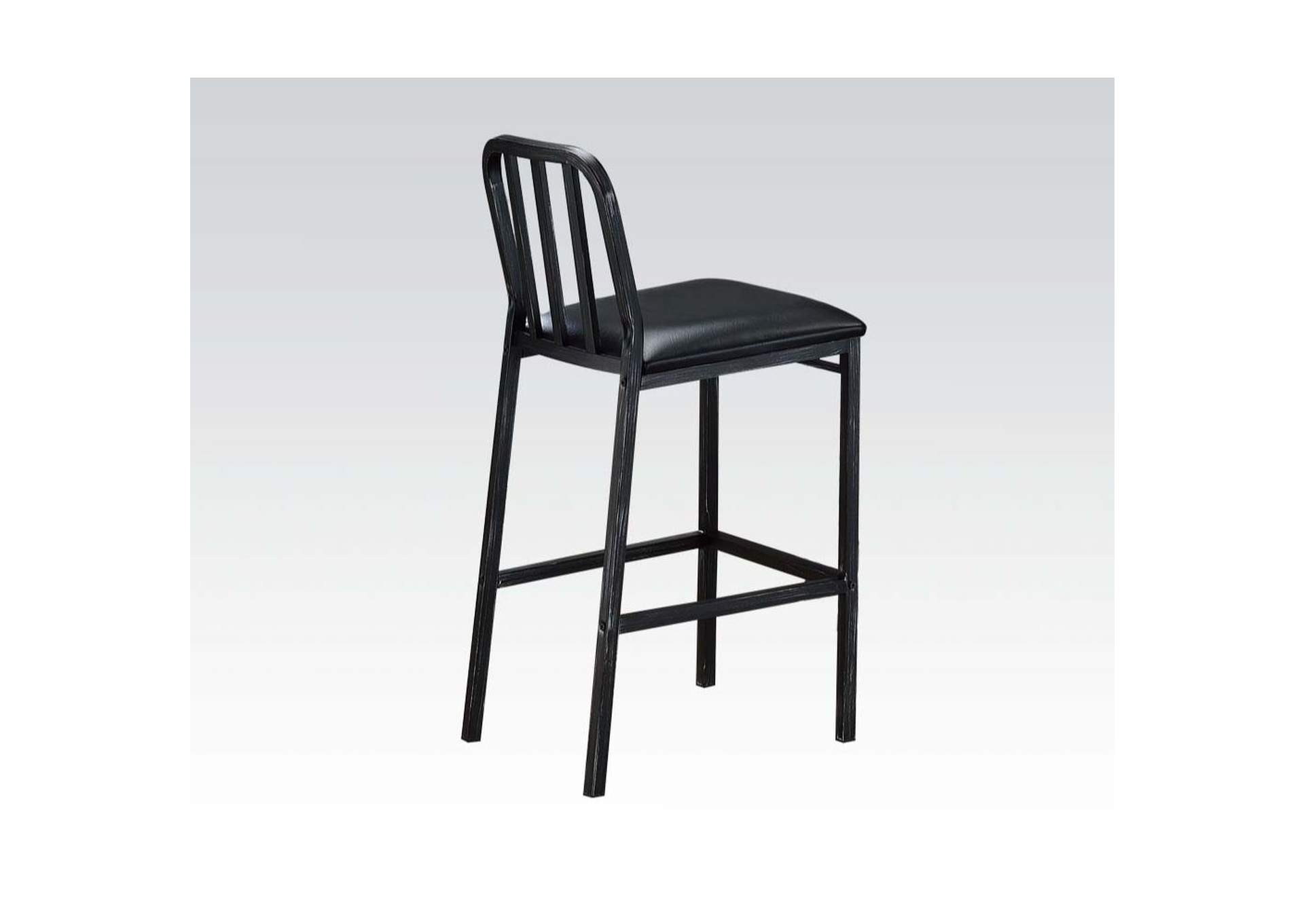 Jodie Bar Chair - Set of 2, Black Pu and Antique Black image 1