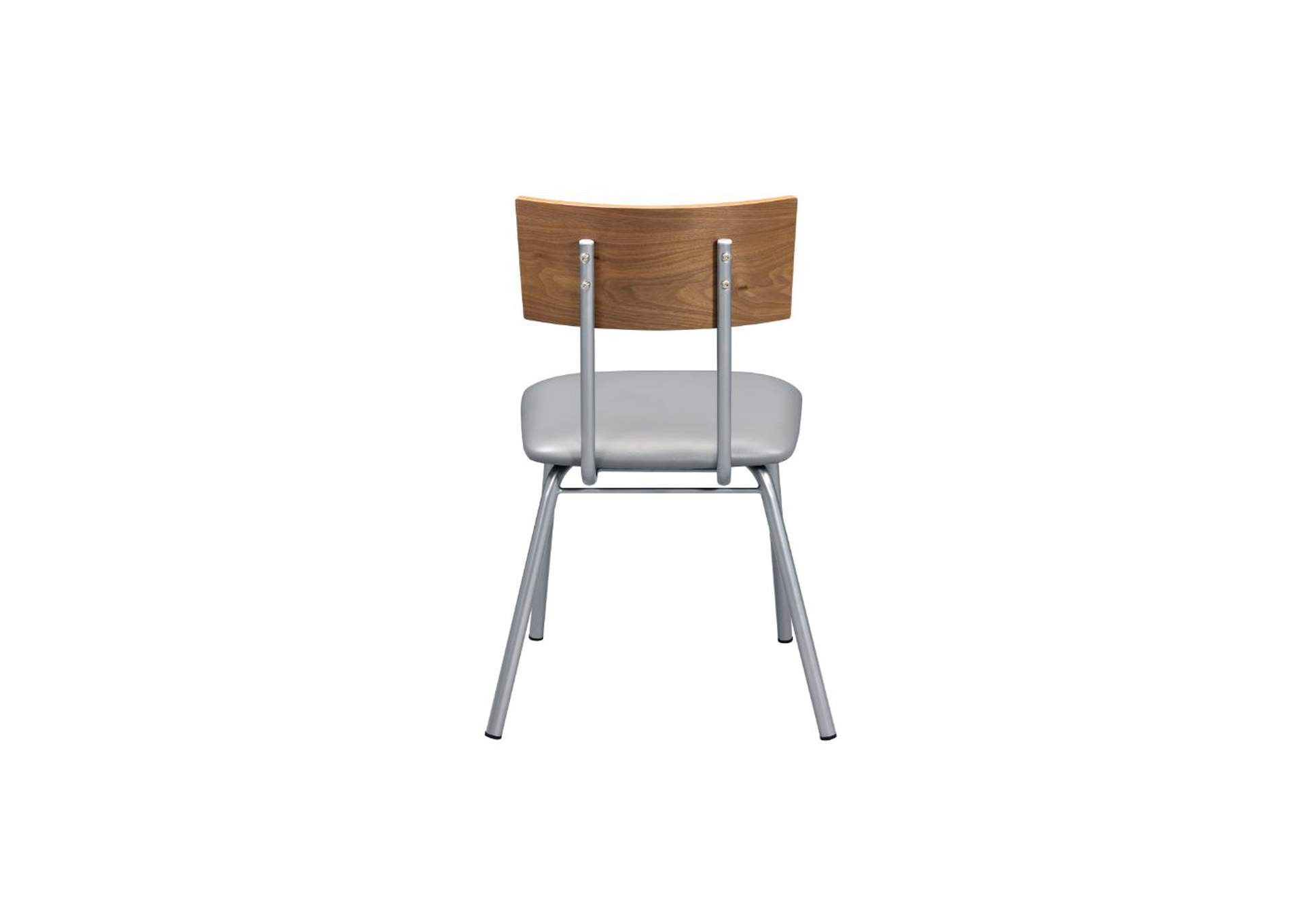 Jurgen Side Chair - Set of 2 - 72907 - Industrial, Contemporary - Pu, Metal Tube - Steel, Wood - Bentwood, Pb - Pu and Silver