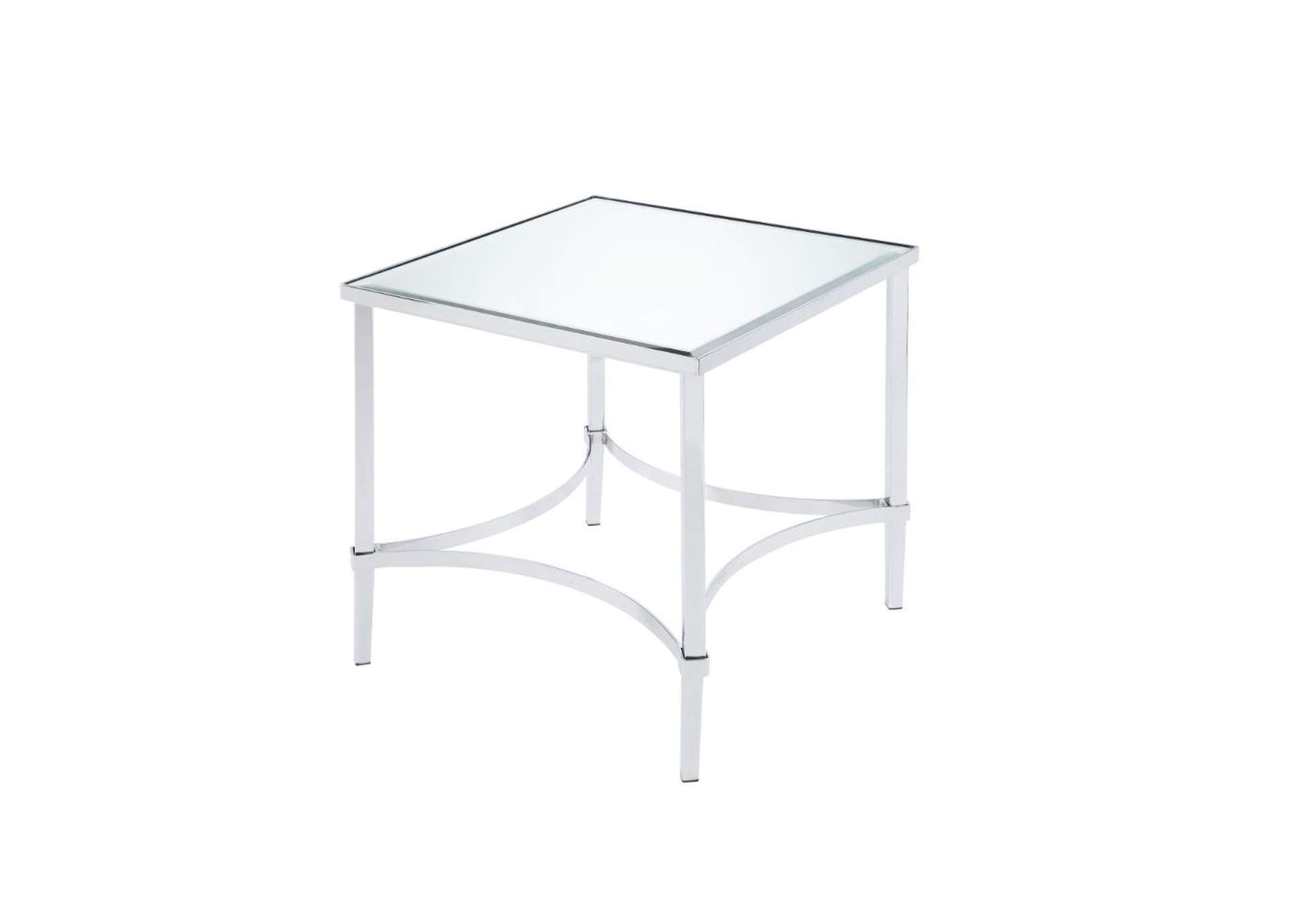 Petunia End Table, Chrome and Mirror image 1