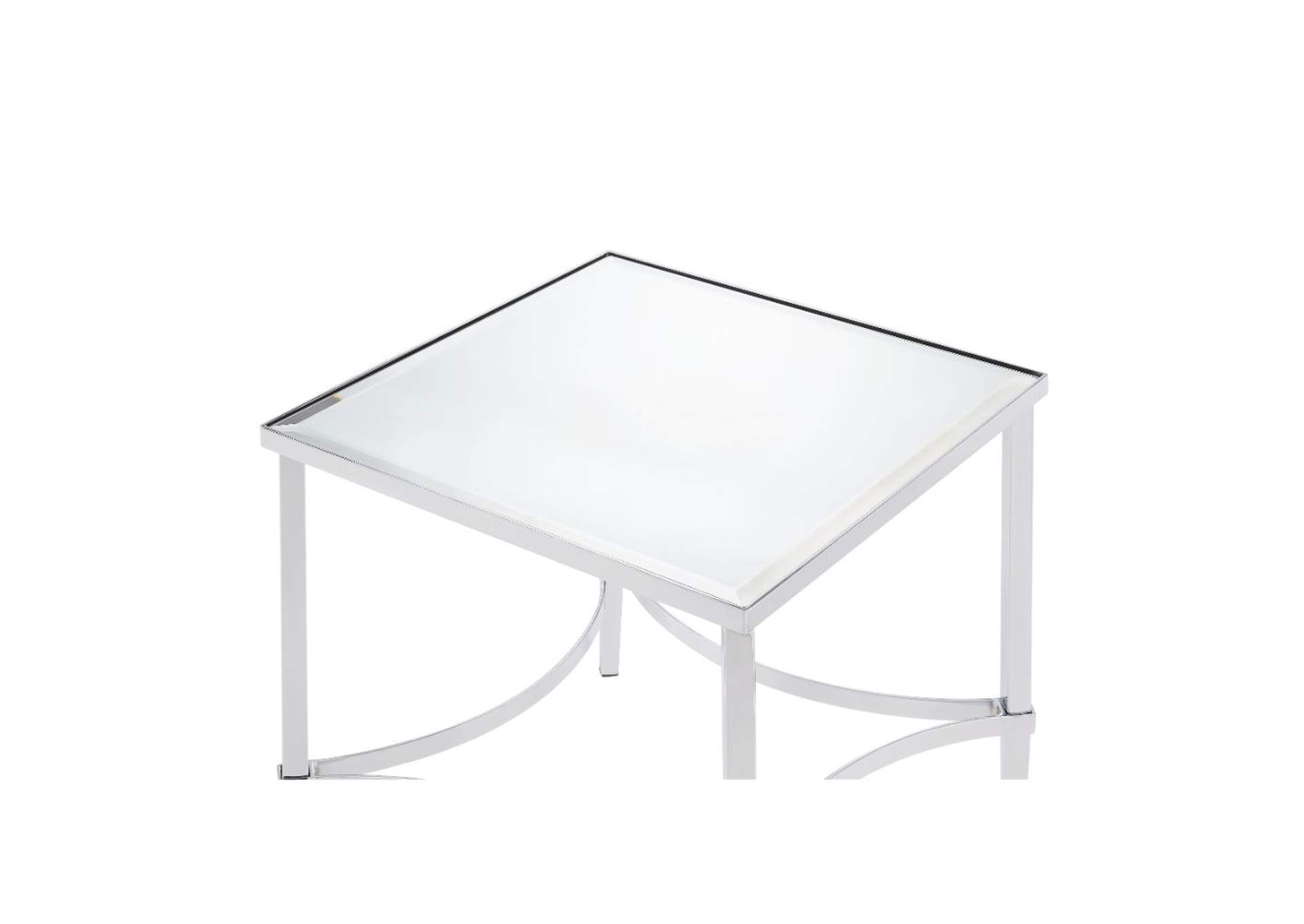Petunia End Table, Chrome and Mirror image 5