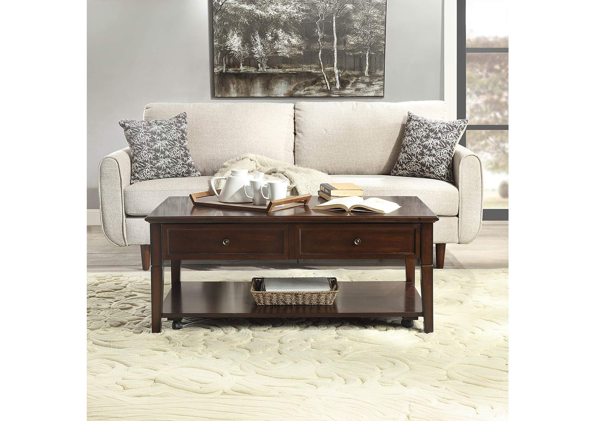 Malachi Coffee Table with Lift Top, Walnut