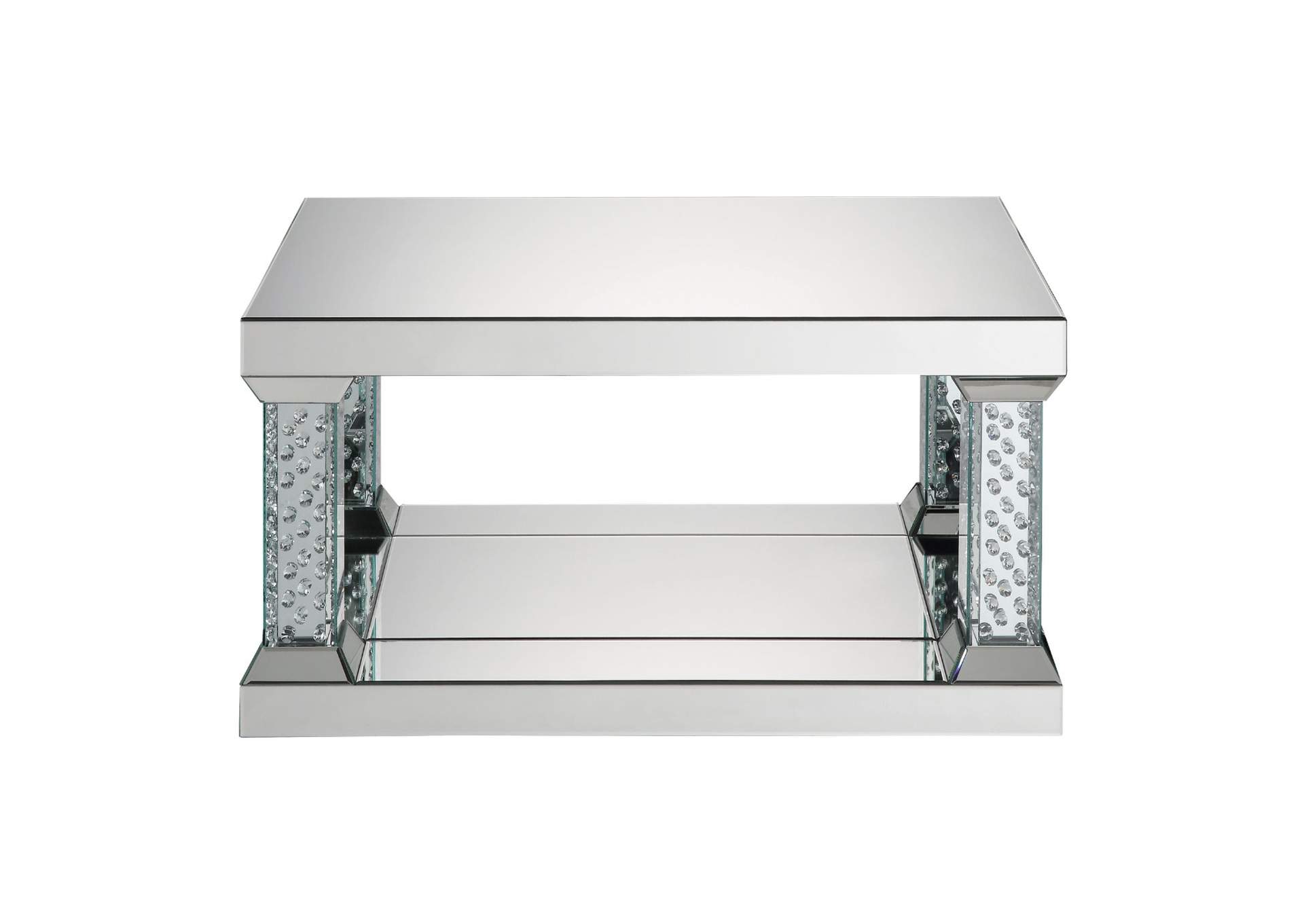 Nysa Coffee Table, Mirrored and Faux Crystals image 4