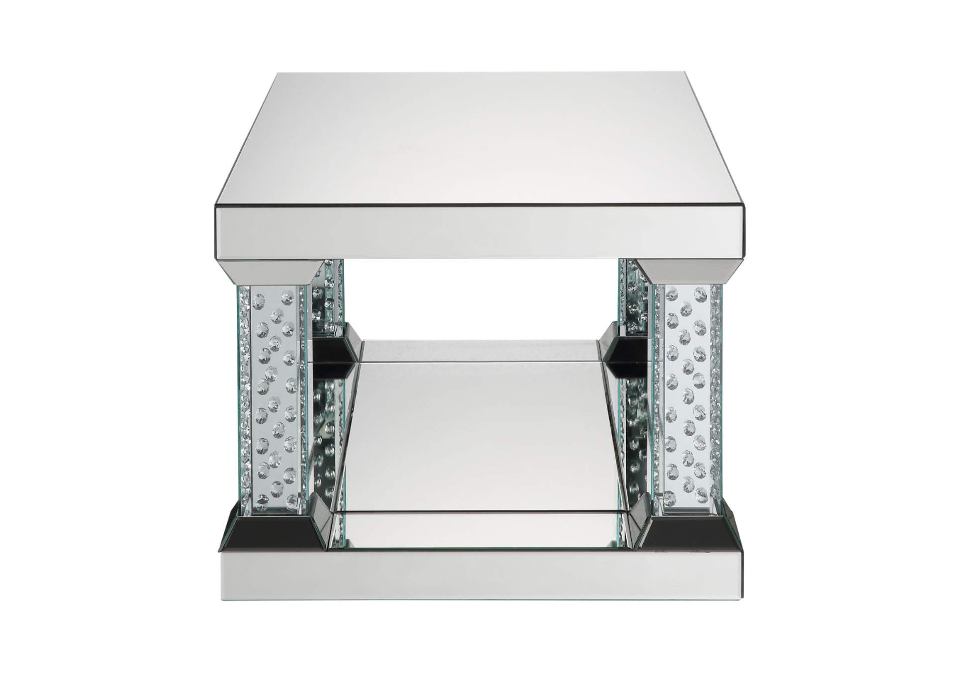 Nysa Coffee Table, Mirrored and Faux Crystals image 5