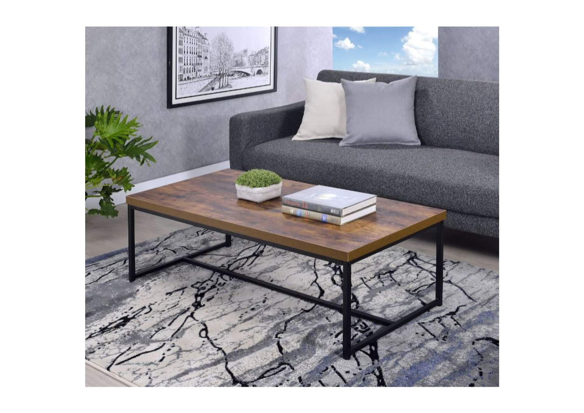 Bob Coffee Table, Weathered Oak and Black image 6