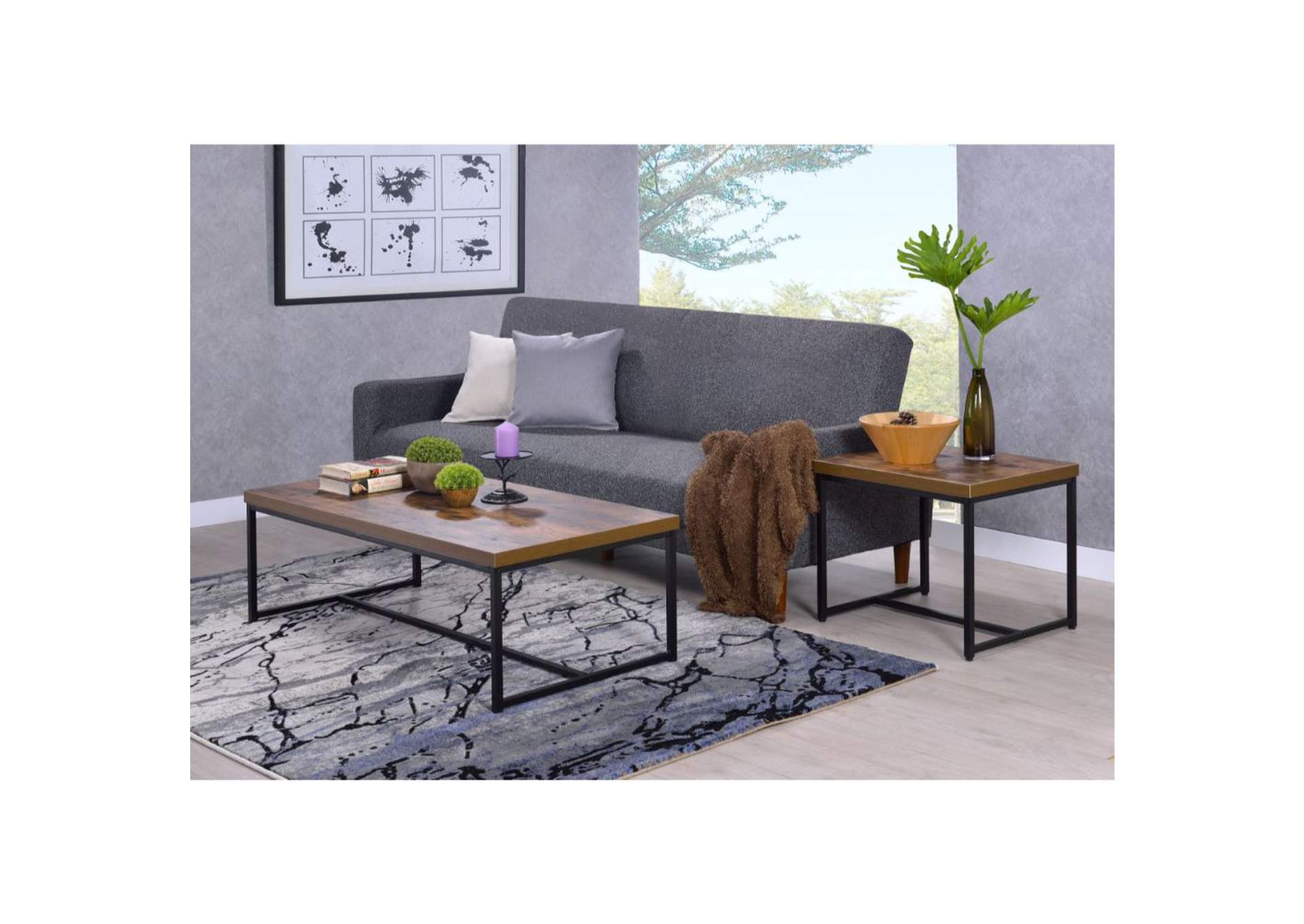 Bob Coffee Table, Weathered Oak and Black image 7