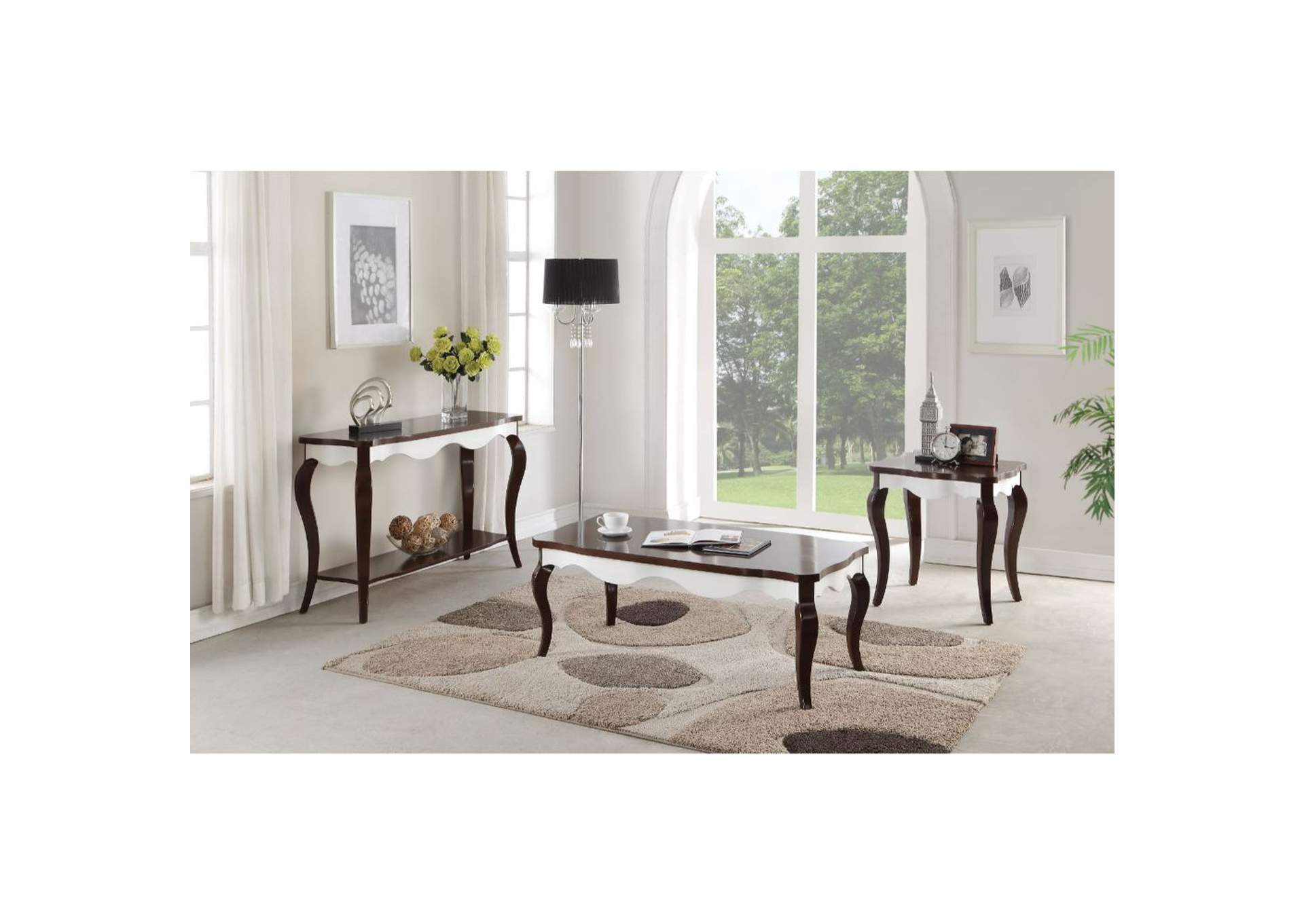 Mathias Coffee Table, Walnut and White image 1