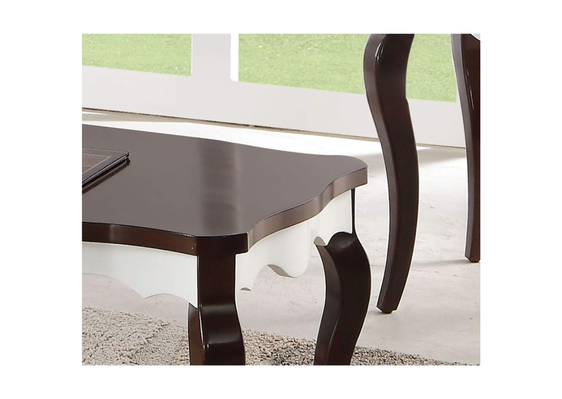 Mathias Coffee Table, Walnut and White image 3