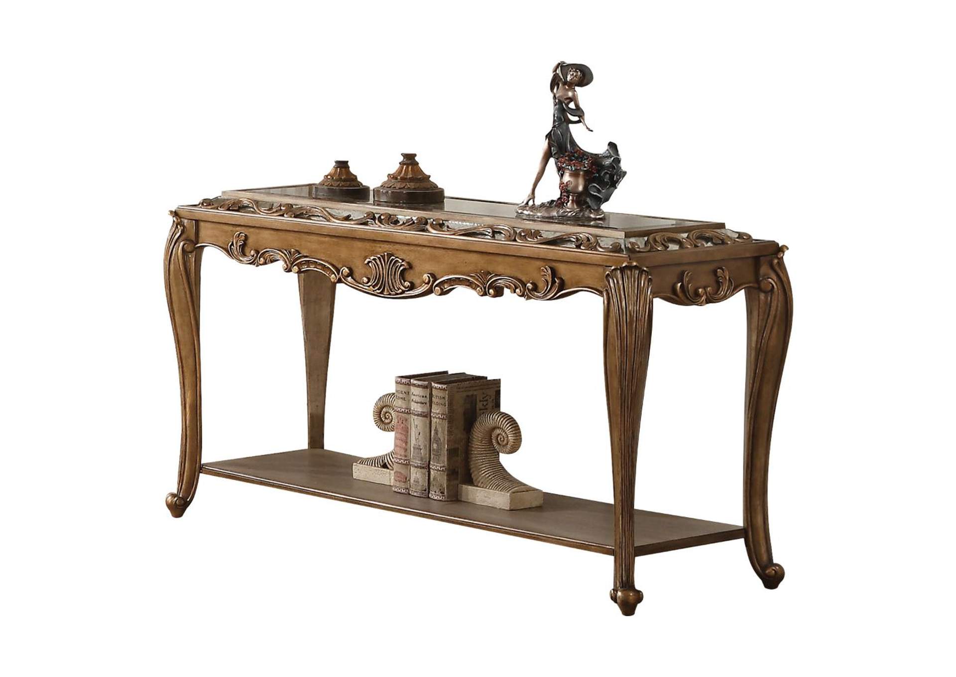 Orianne Sofa Table, Mirrored and Antique Gold image 1