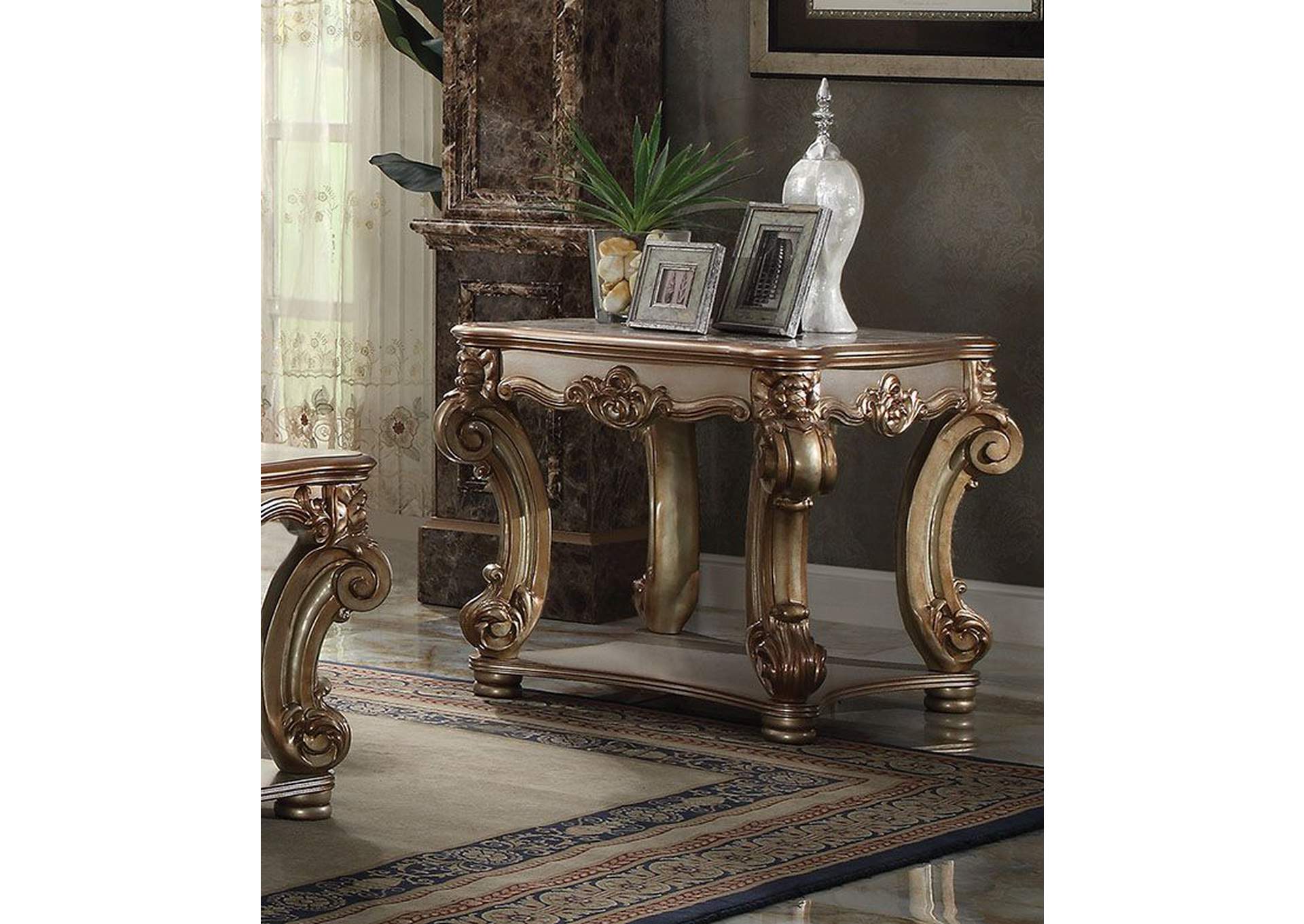 Vendome End Table, Gold Patina image 1