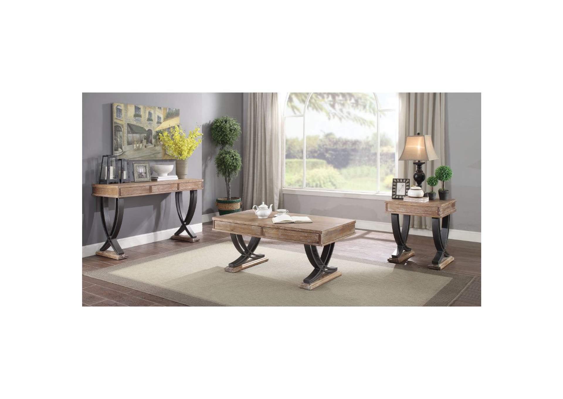 Pellio Coffee Table, Antique Oak and Black image 8