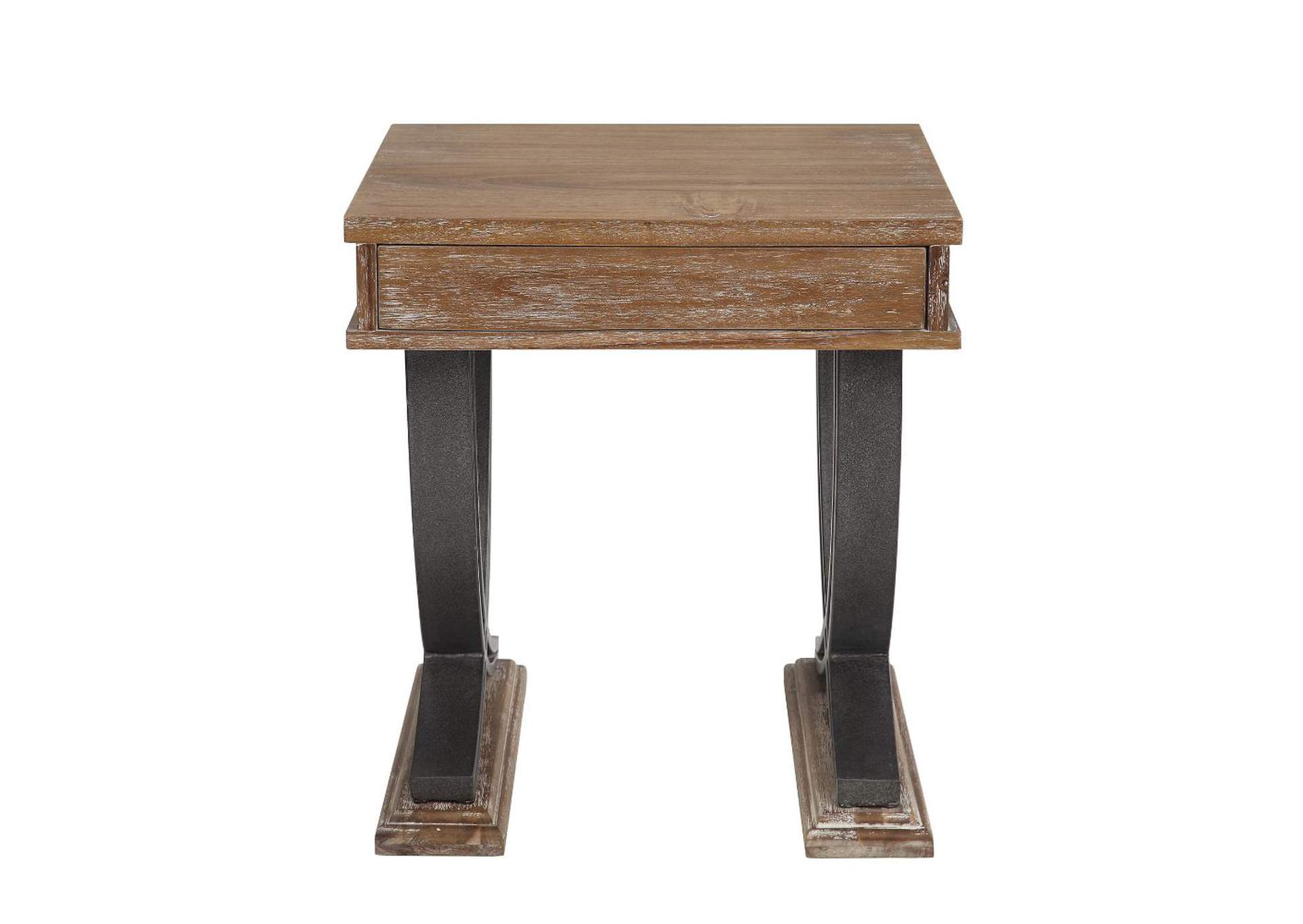Pellio End Table, Antique Oak and Black image 5