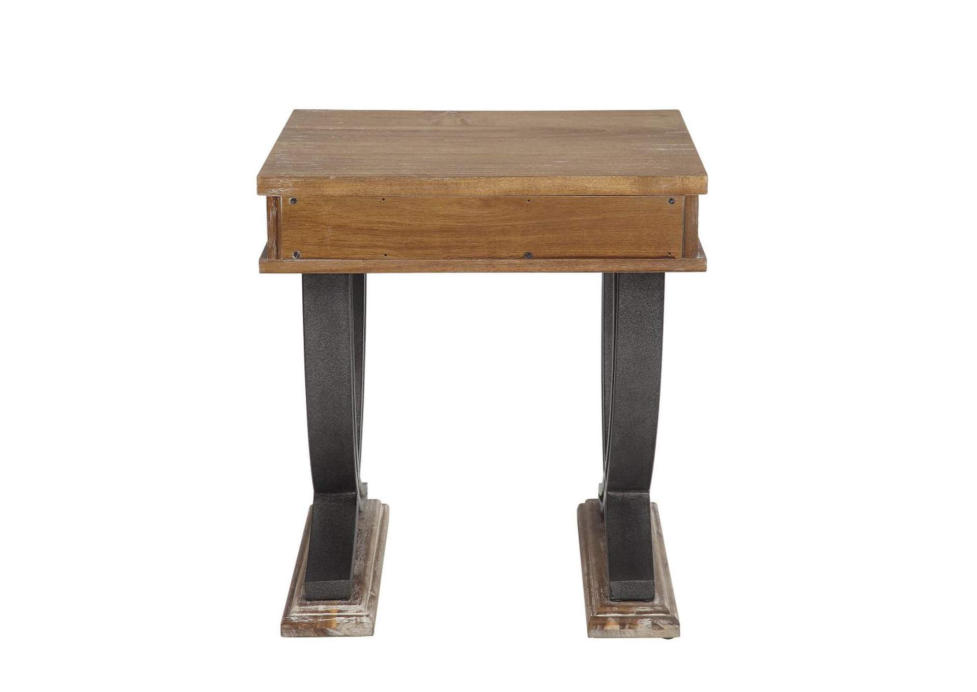 Pellio End Table, Antique Oak and Black image 6