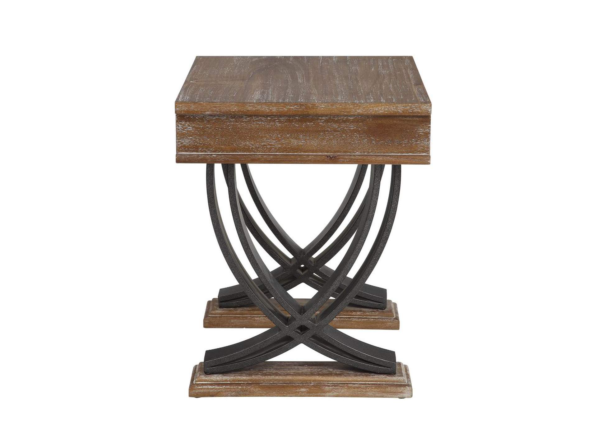 Pellio End Table, Antique Oak and Black image 7
