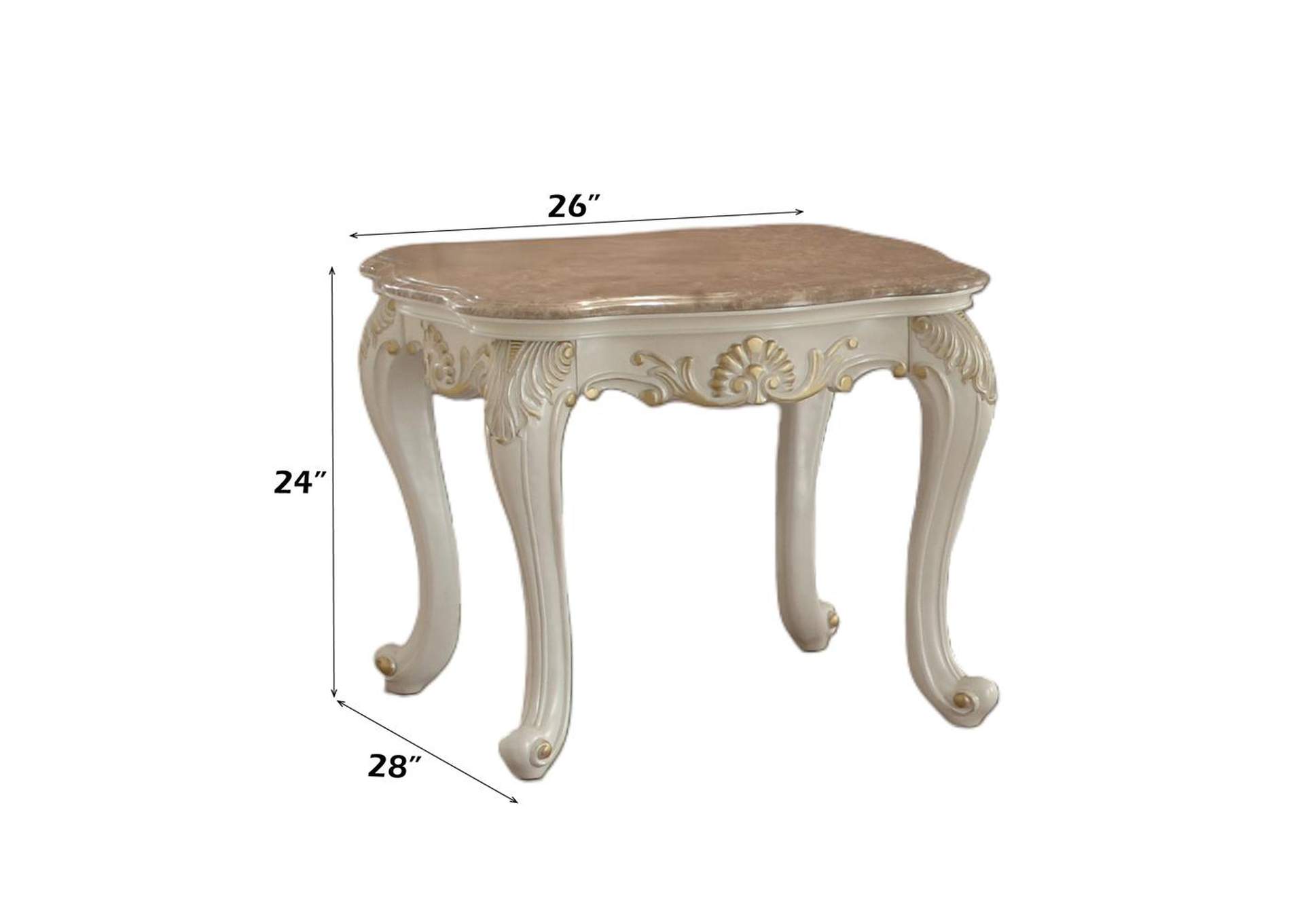 Chantelle End Table with Marble Top image 3