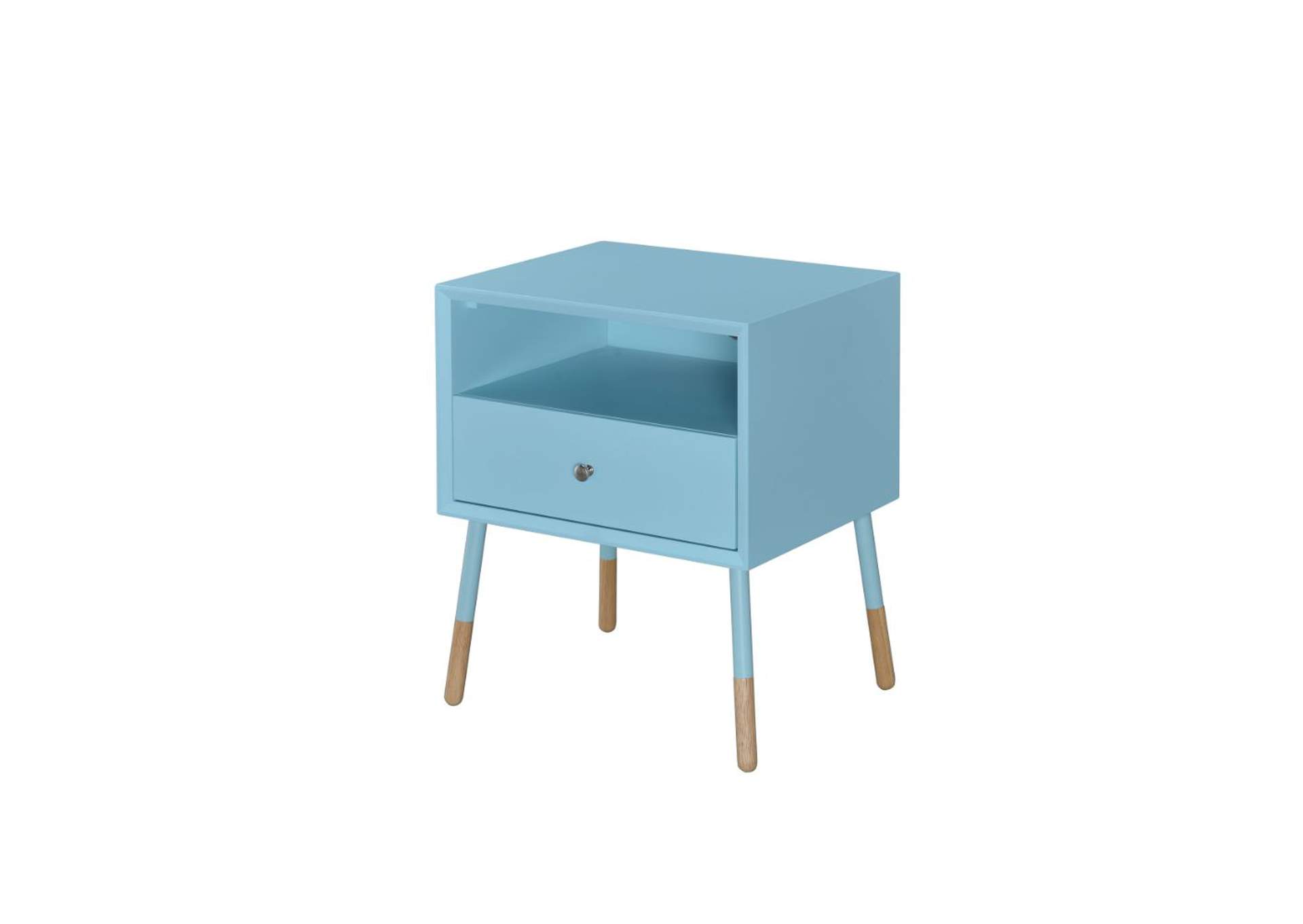 Sonria Ii End Table, Light Blue and Natural image 1