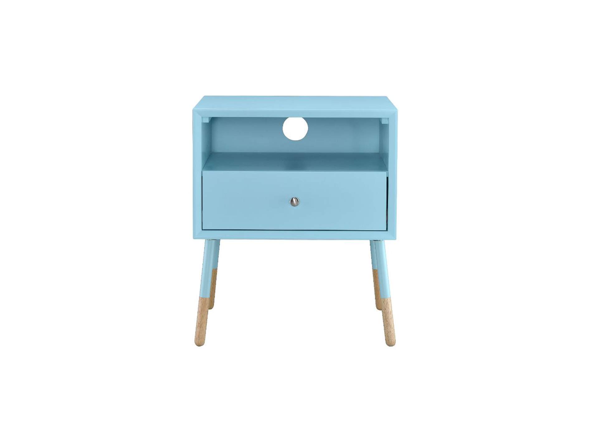 Sonria Ii End Table, Light Blue and Natural image 3