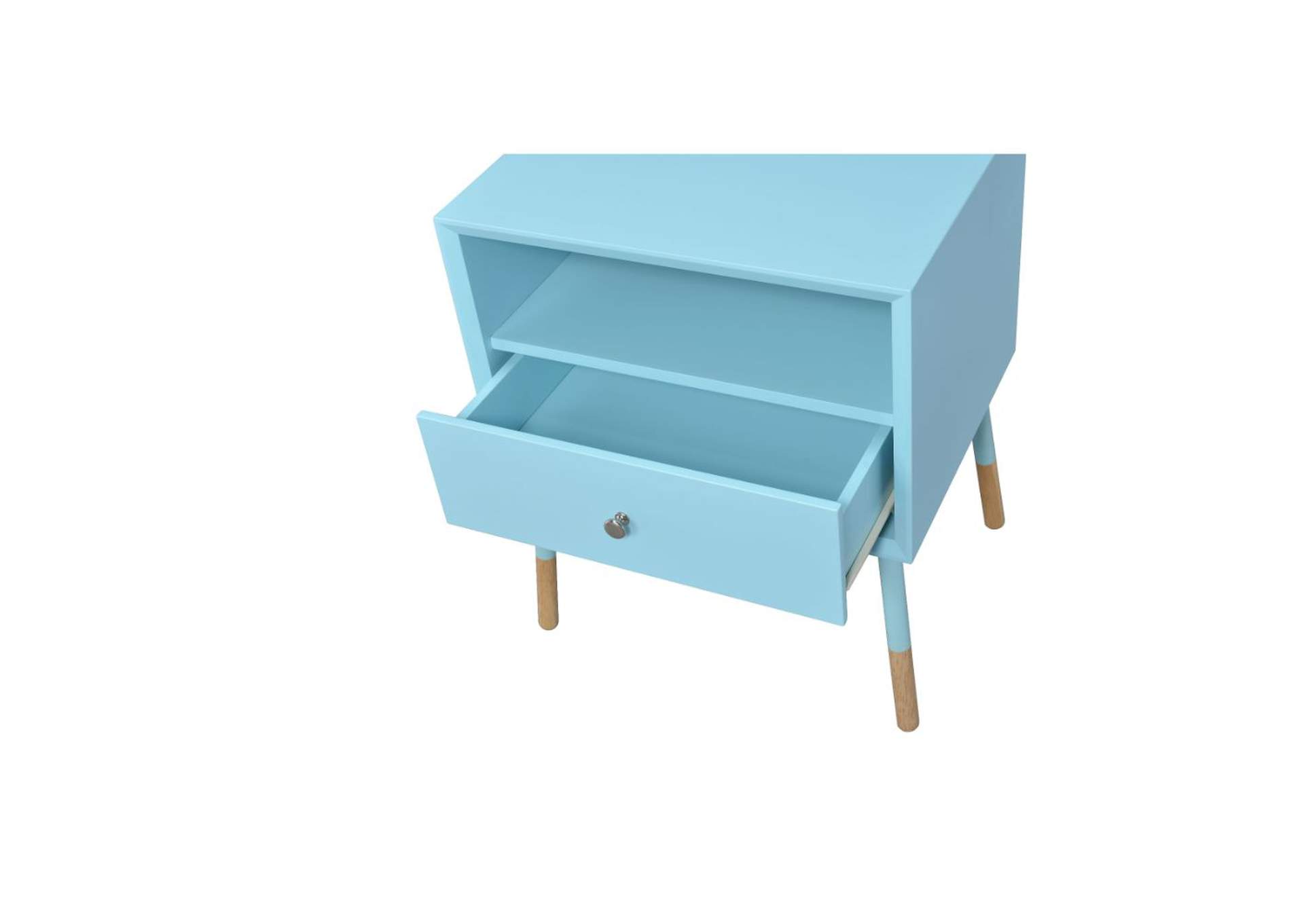 Sonria Ii End Table, Light Blue and Natural image 4
