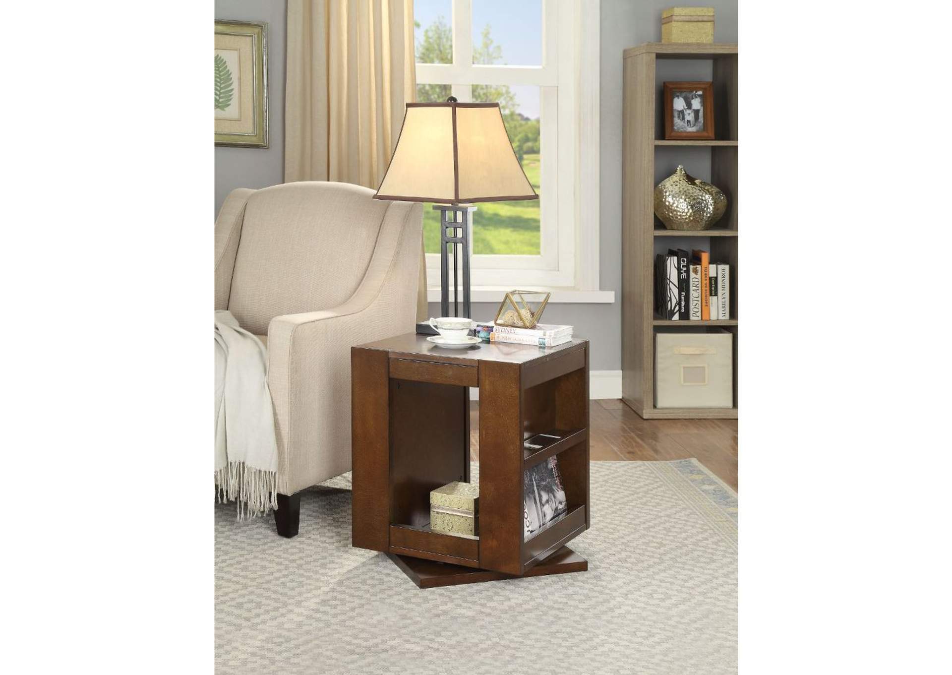 Pisanio End Table - Swivel, Espresso image 7