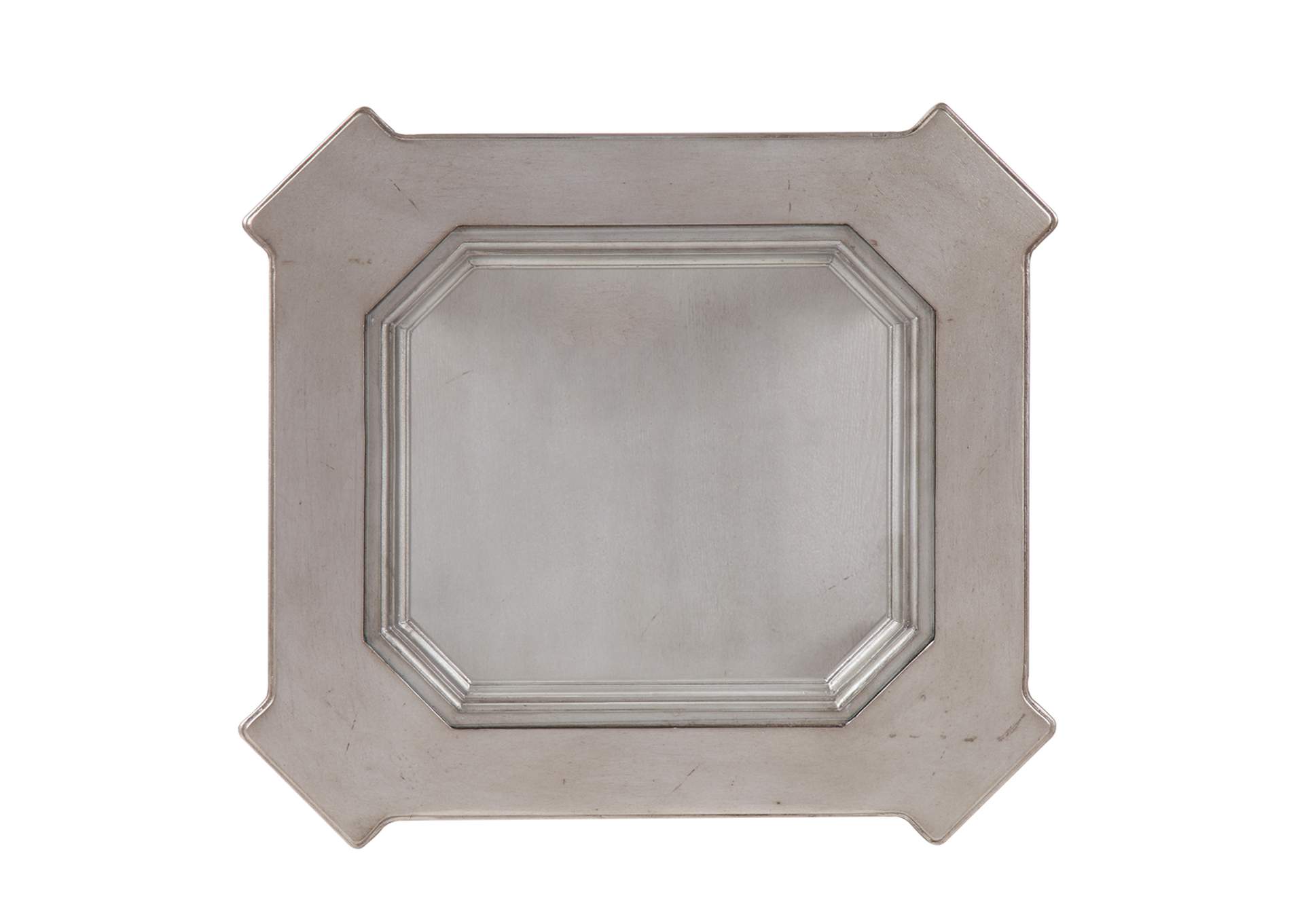 Northville End Table, Antique Silver and Clear Glass image 5