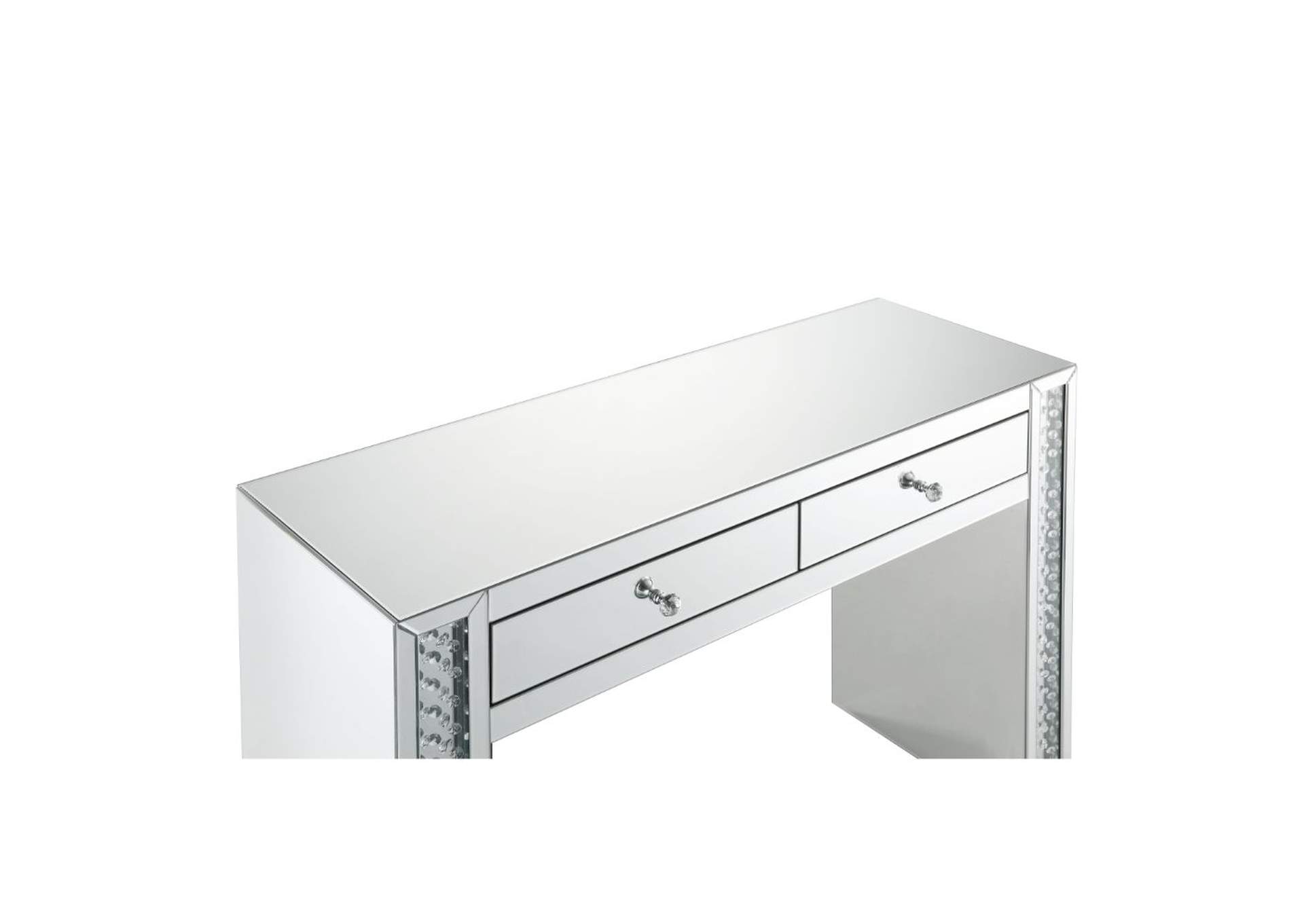 Nysa Vanity Desk, Mirrored and Faux Crystals