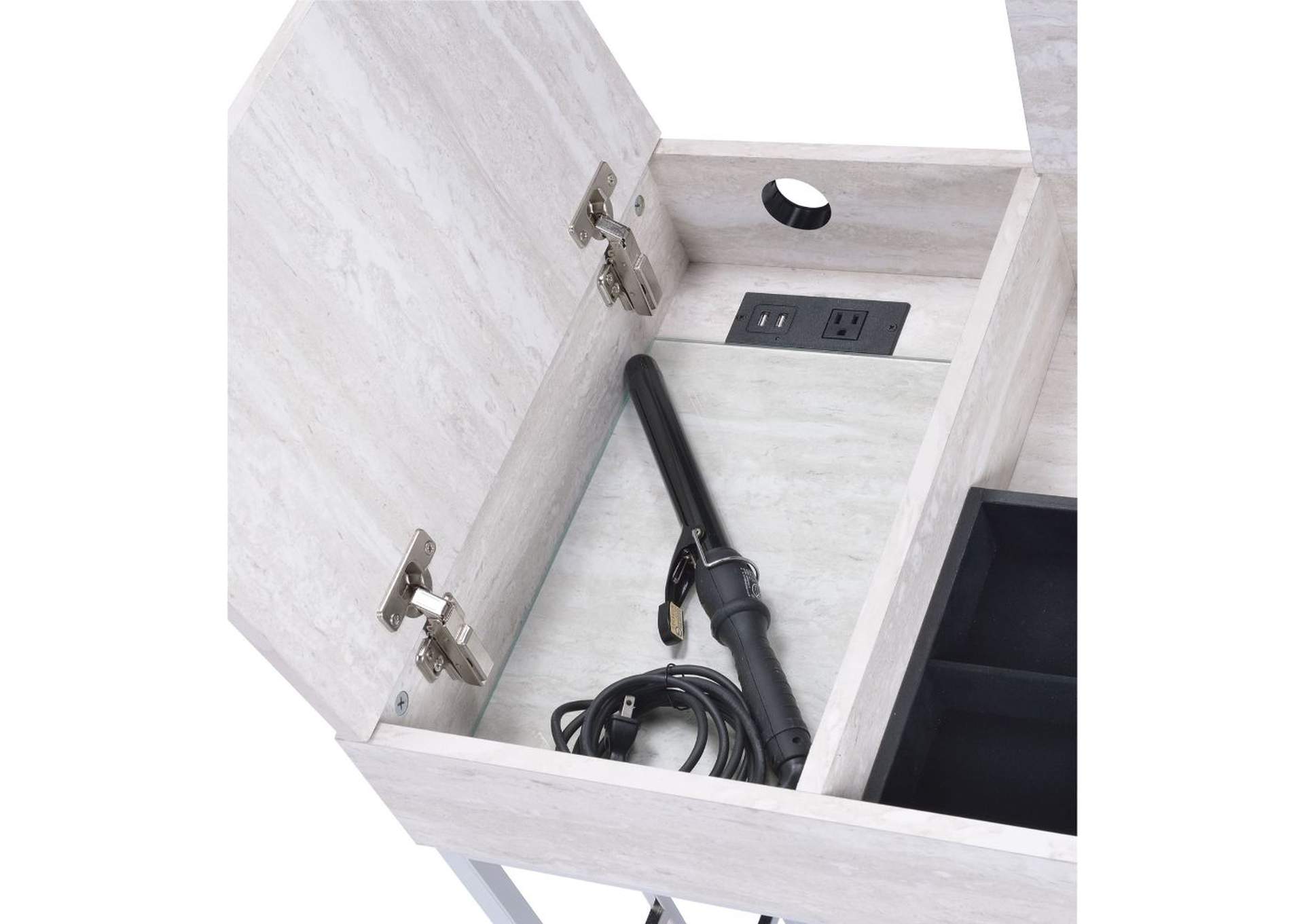 Saffron Vanity Desk, Natural and Chrome image 5