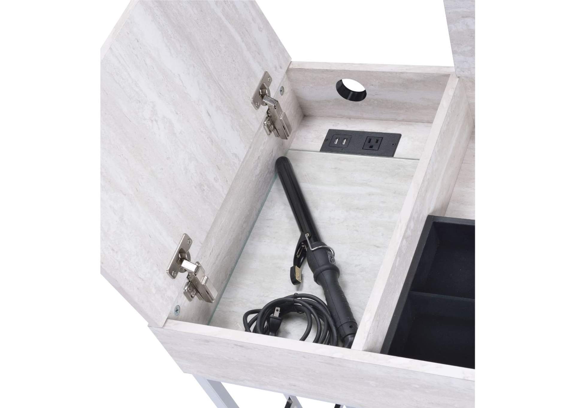 Saffron Vanity Desk, Natural and Chrome image 10