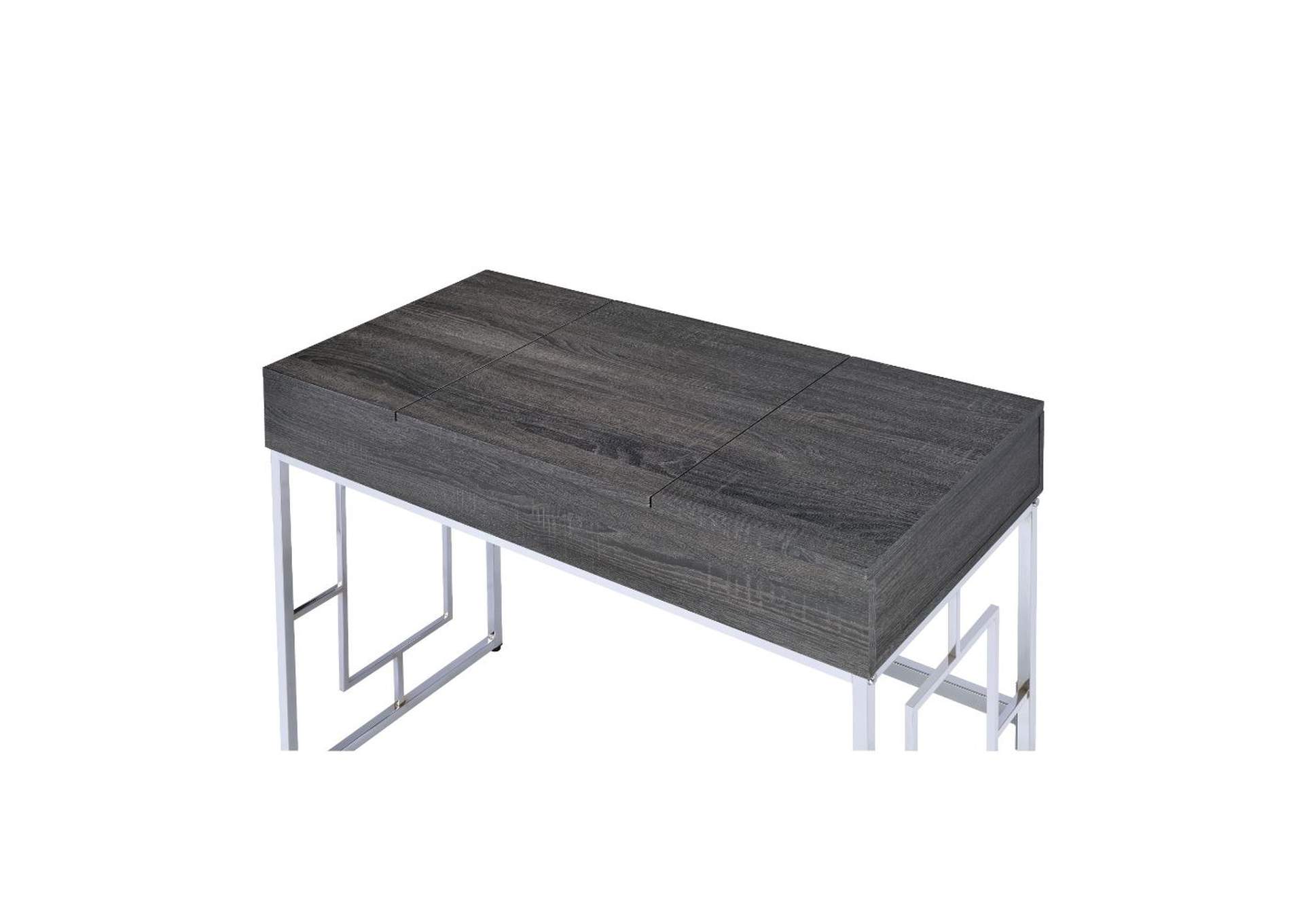 Saffron Vanity Desk, Black Oak and Chrome image 11