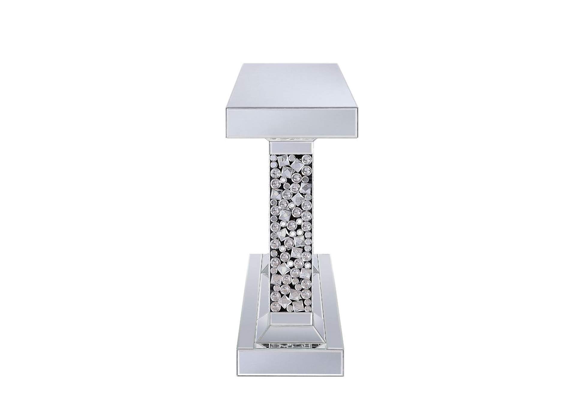 Kachina Console Table, Mirrored and Faux Diamonds - 1 Set in 2 Cartons image 4