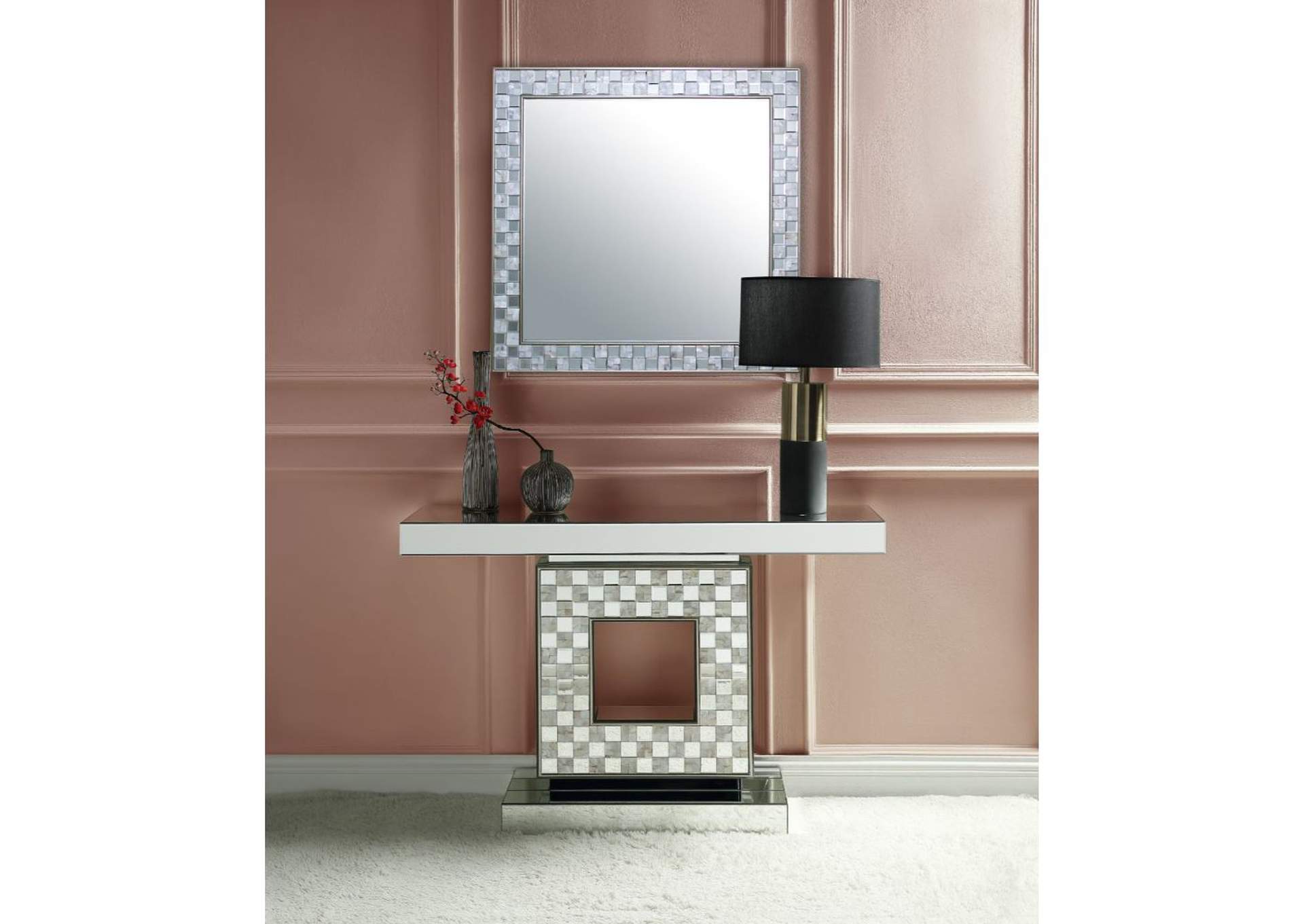 Nasa Console Table, Mirrored and Mother of Pearl - 1 Set in 2 Cartons image 3