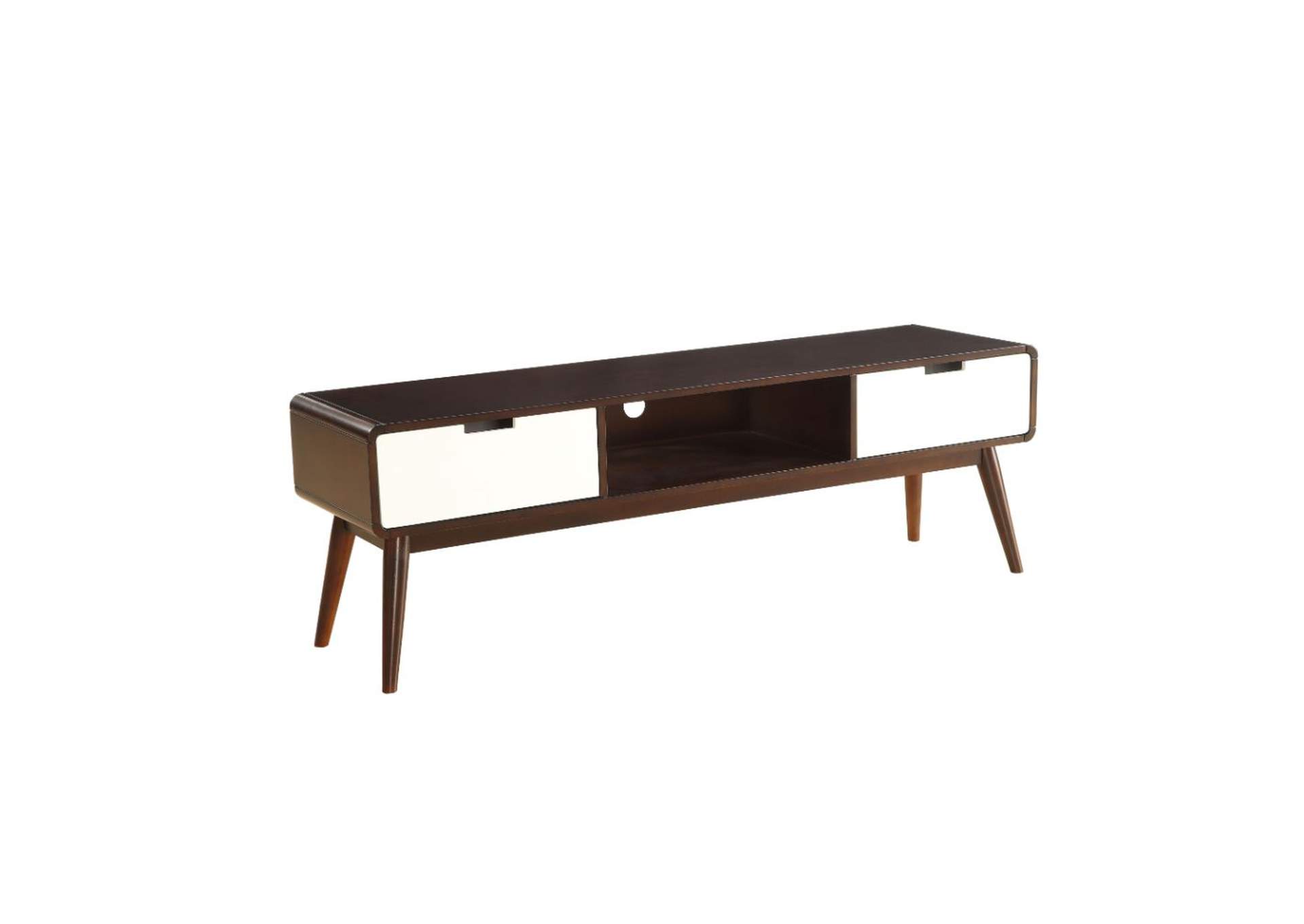Christa TV Stand, Espresso and White image 1