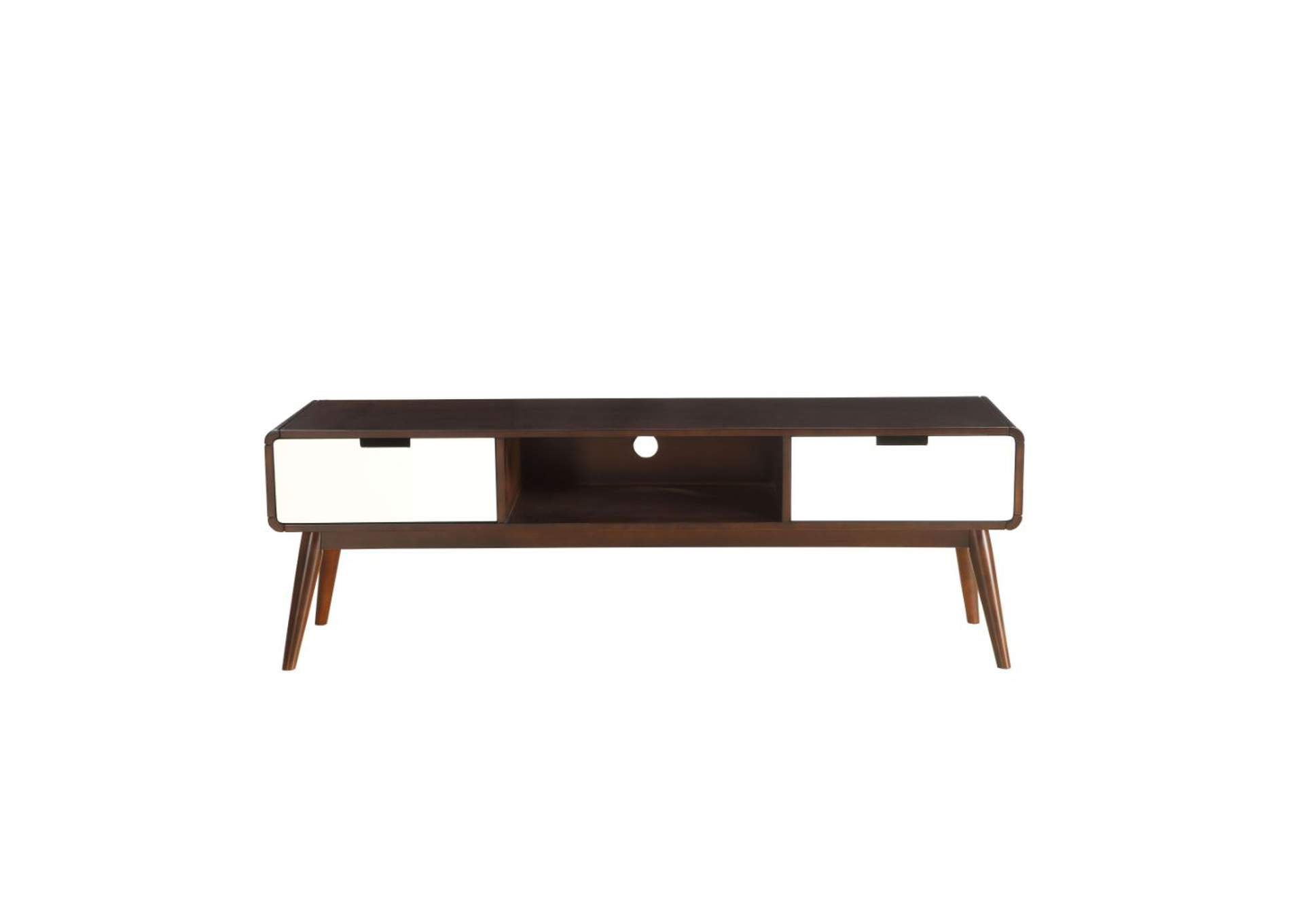 Christa TV Stand, Espresso and White image 3