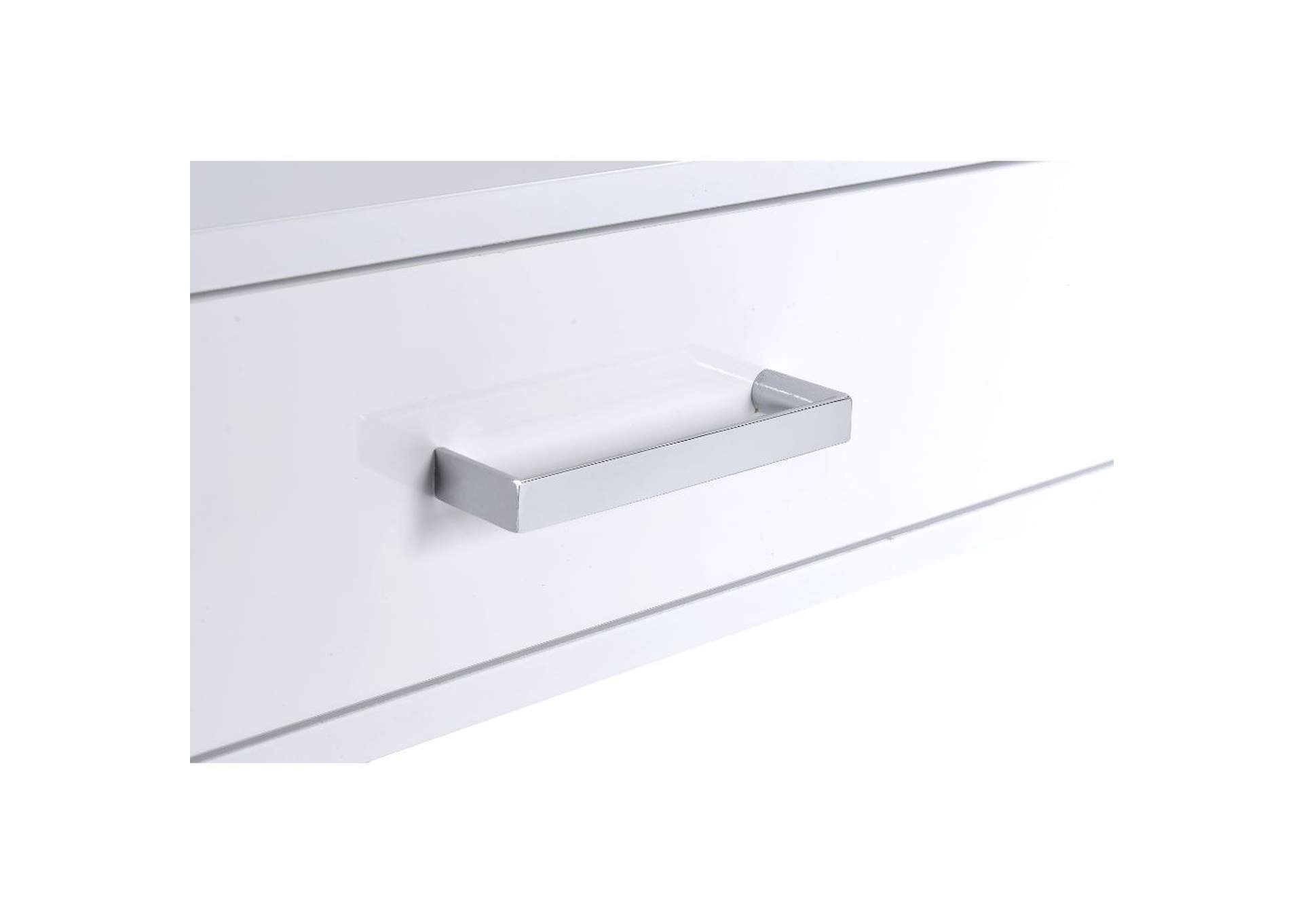 Coleen Desk, White High Gloss and Chrome image 5