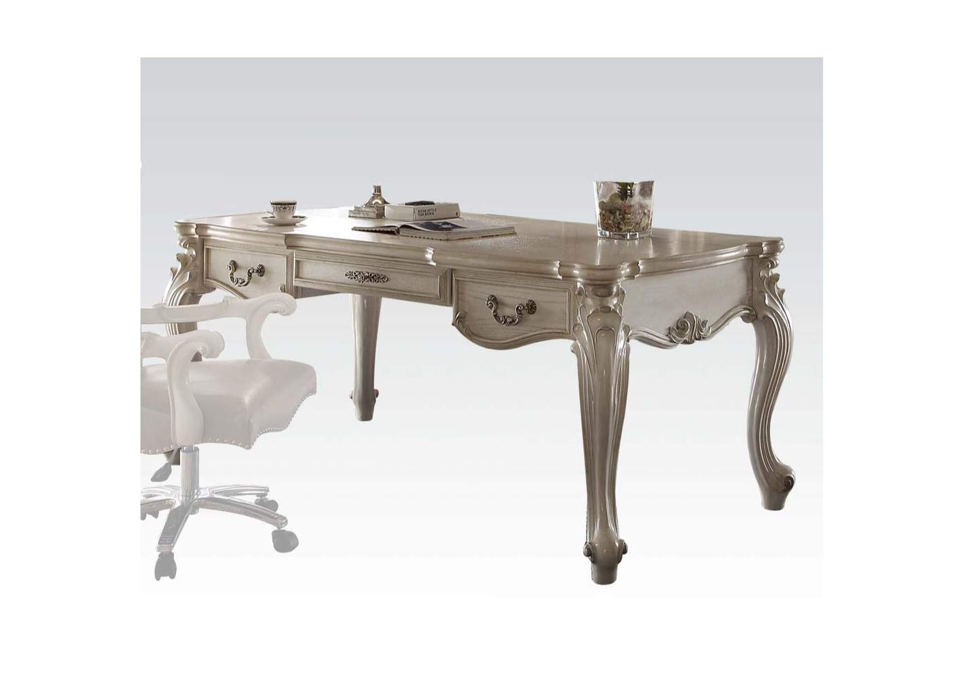 Versailles Executive Desk - Leg, Bone White