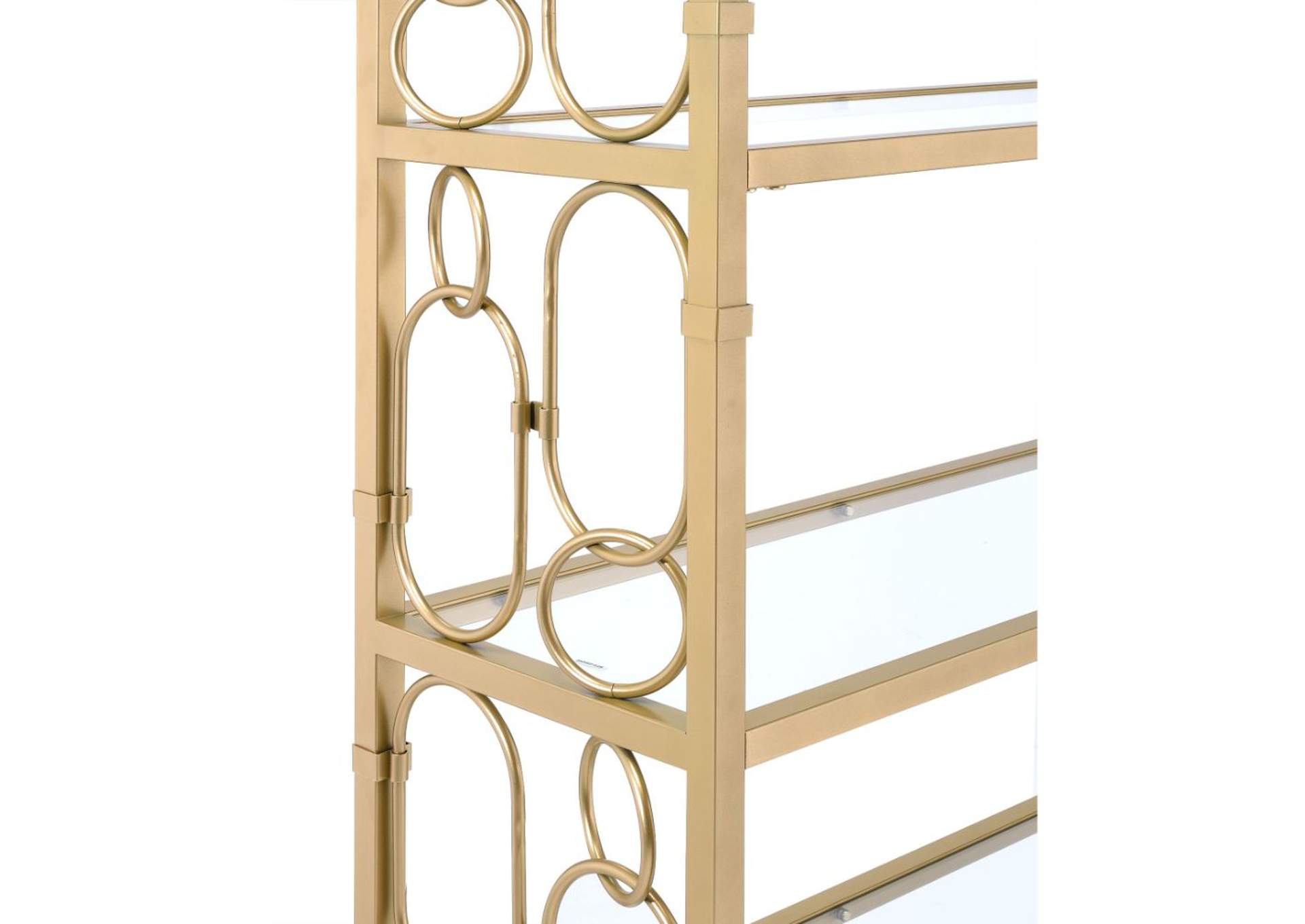 Milavera Bookshelf, Clear Glass and Gold - 1 Set in 2 Cartons image 5