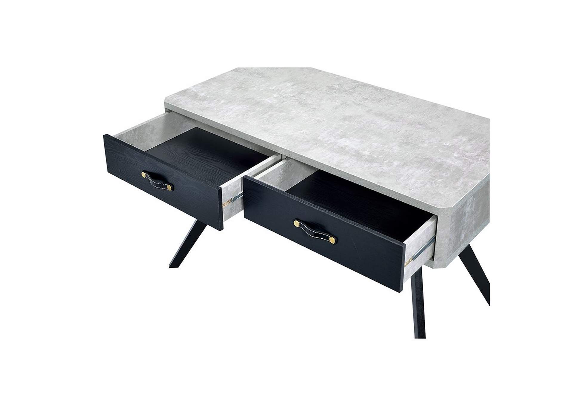 Magna Desk, Faux Concrete and Black image 7
