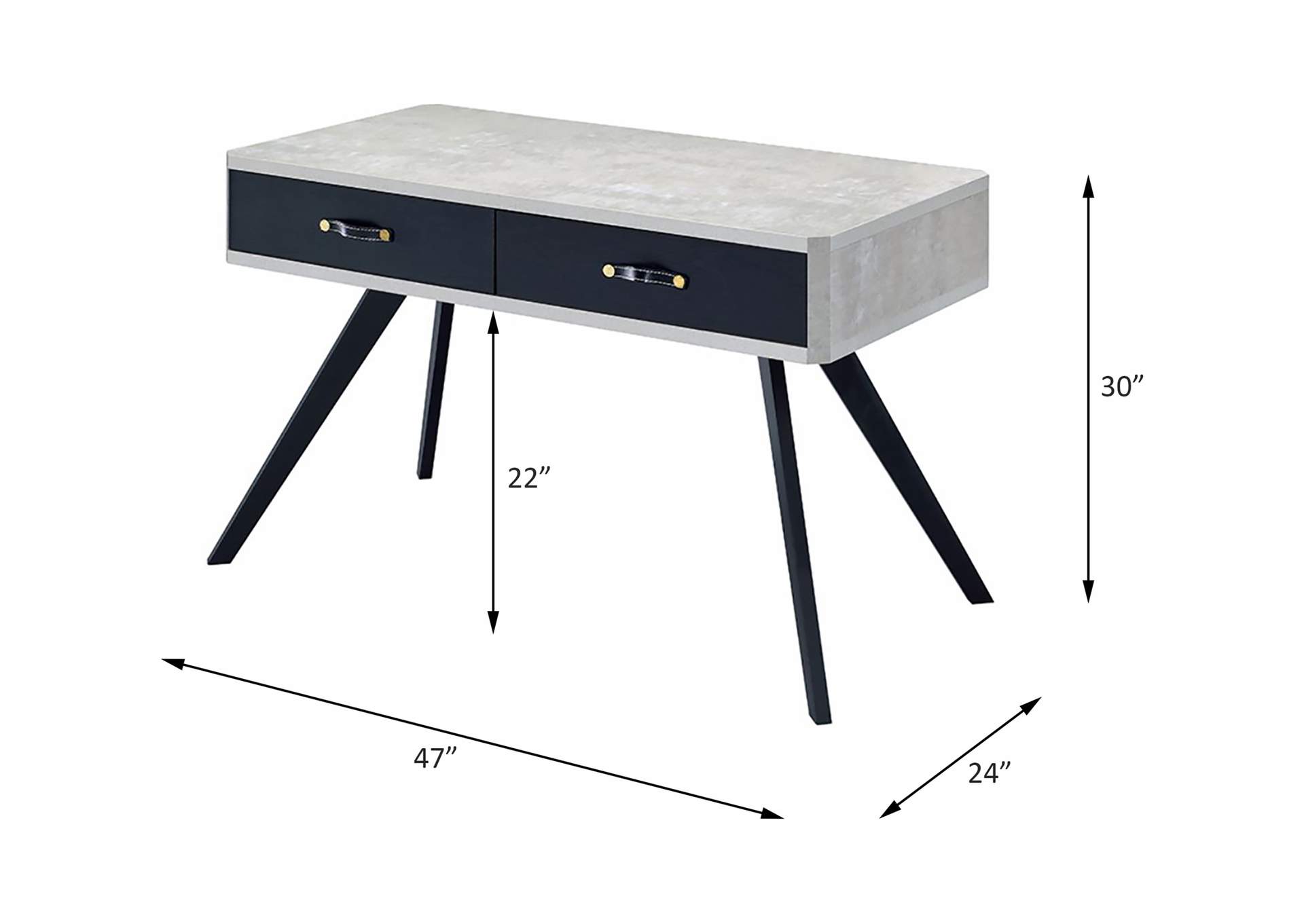 Magna Desk, Faux Concrete and Black image 10