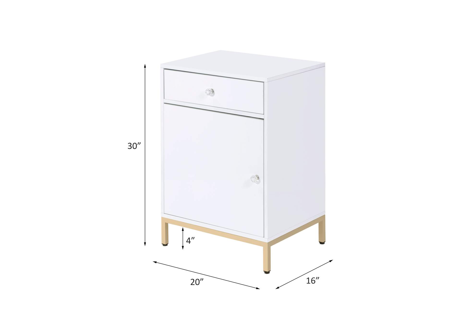 Ottey Cabinet, White High Gloss and Gold image 11