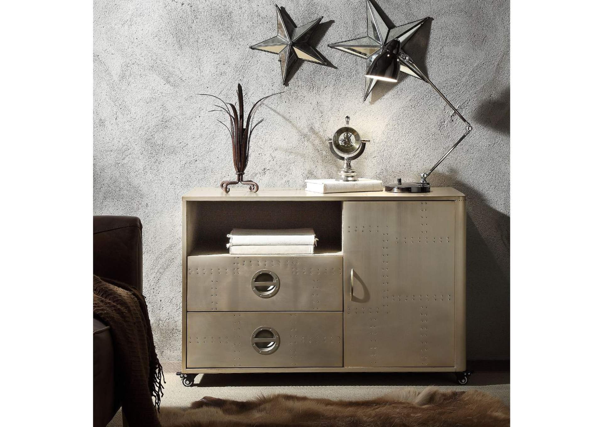 Jennavieve Cabinet, Gold Aluminum image 9