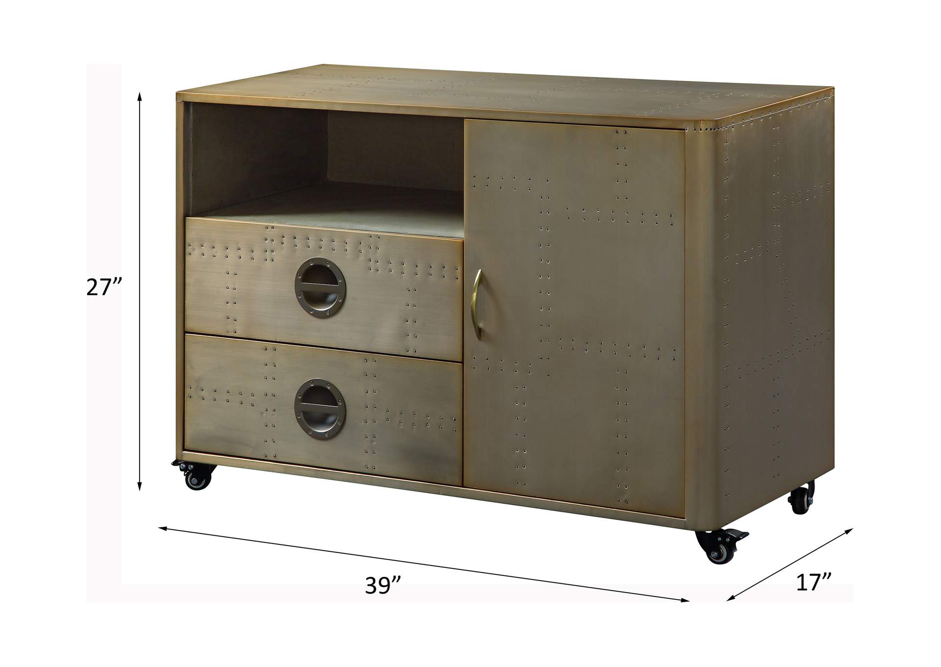 Jennavieve Cabinet, Gold Aluminum image 10