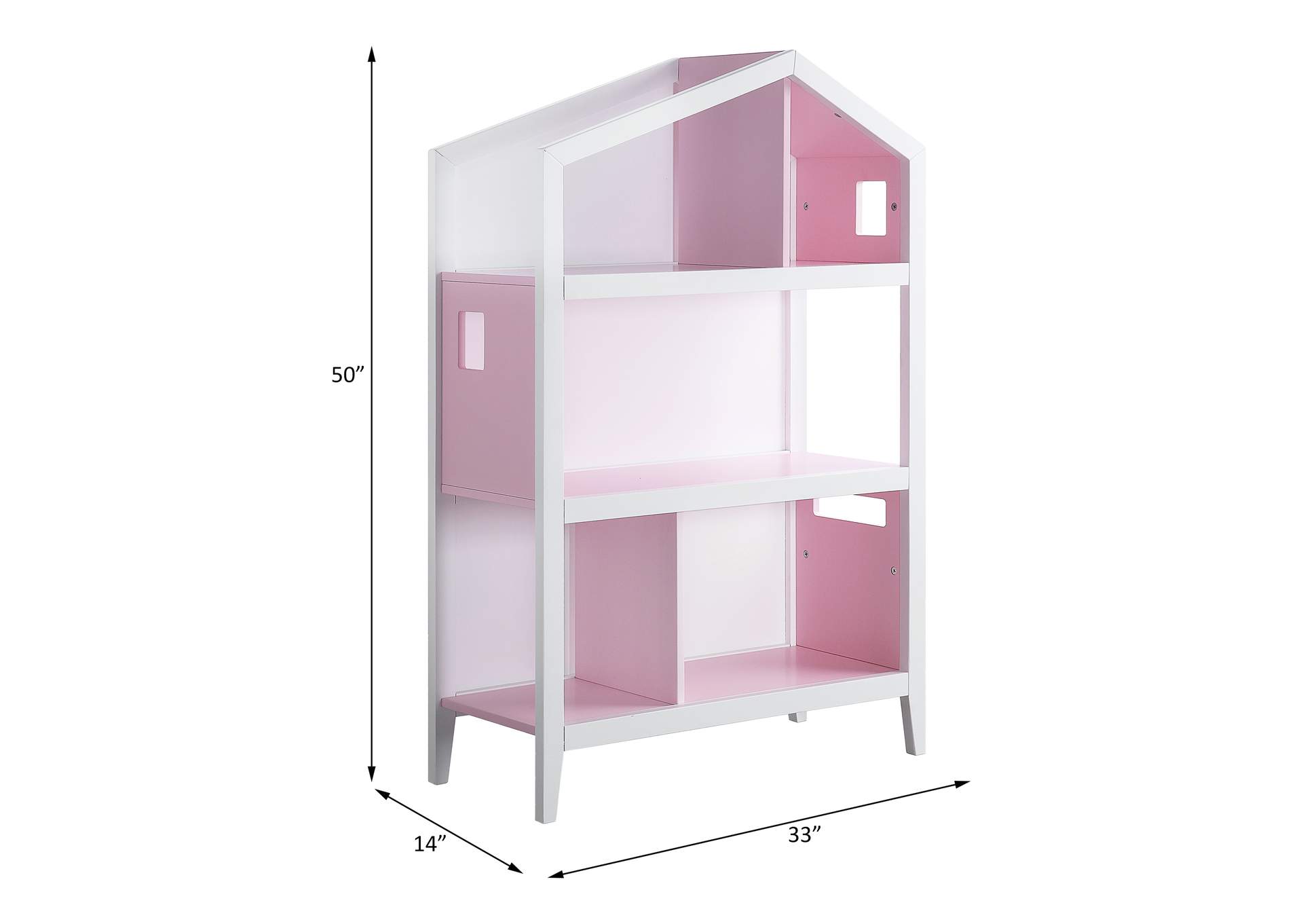 Doll Cottage Bookcase, White and Pink image 4