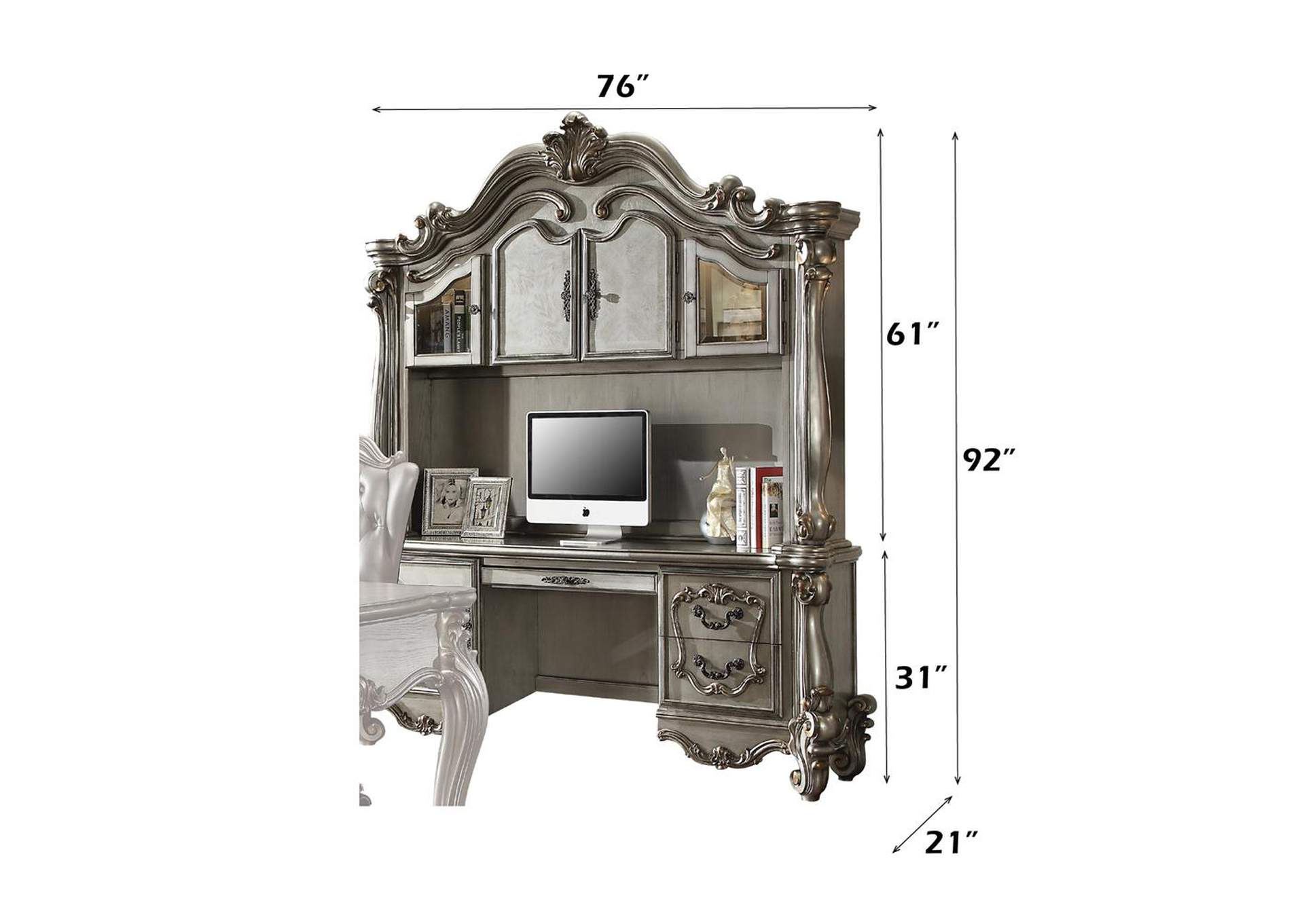 Versailles Executive Computer Desk with Hutch image 5