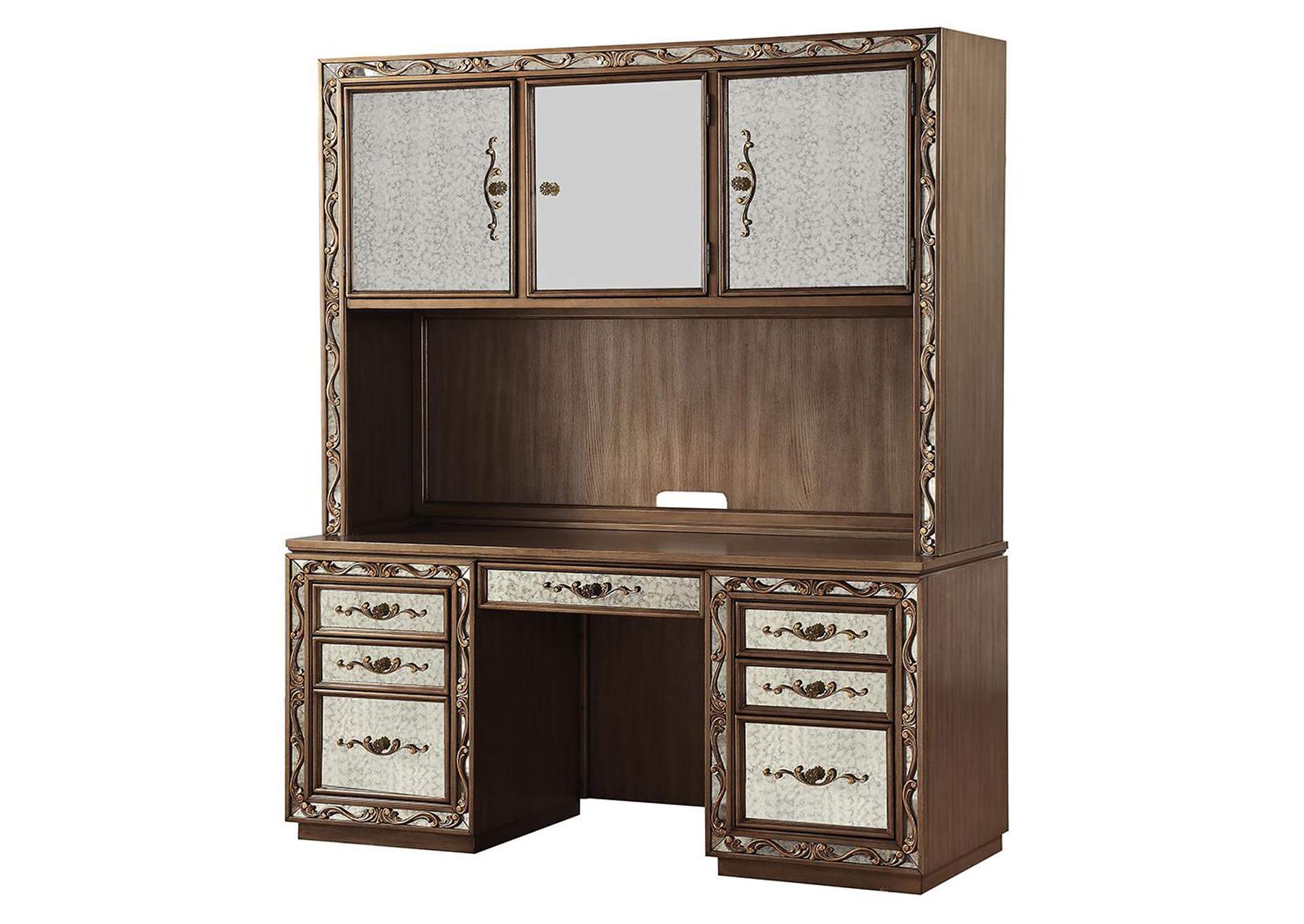 Orianne Executive Computer Desk with Hutch image 3