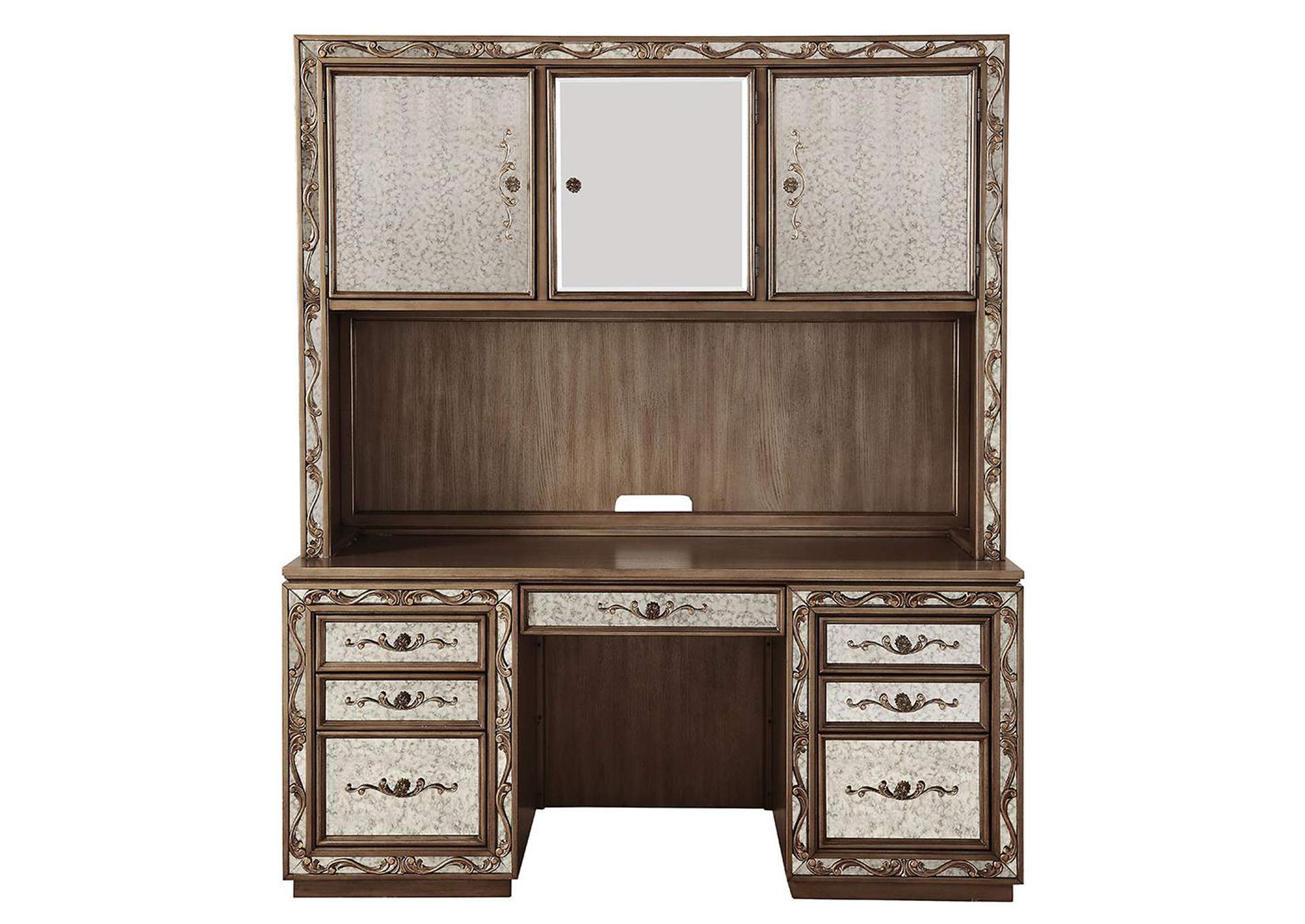 Orianne Executive Computer Desk with Hutch image 4