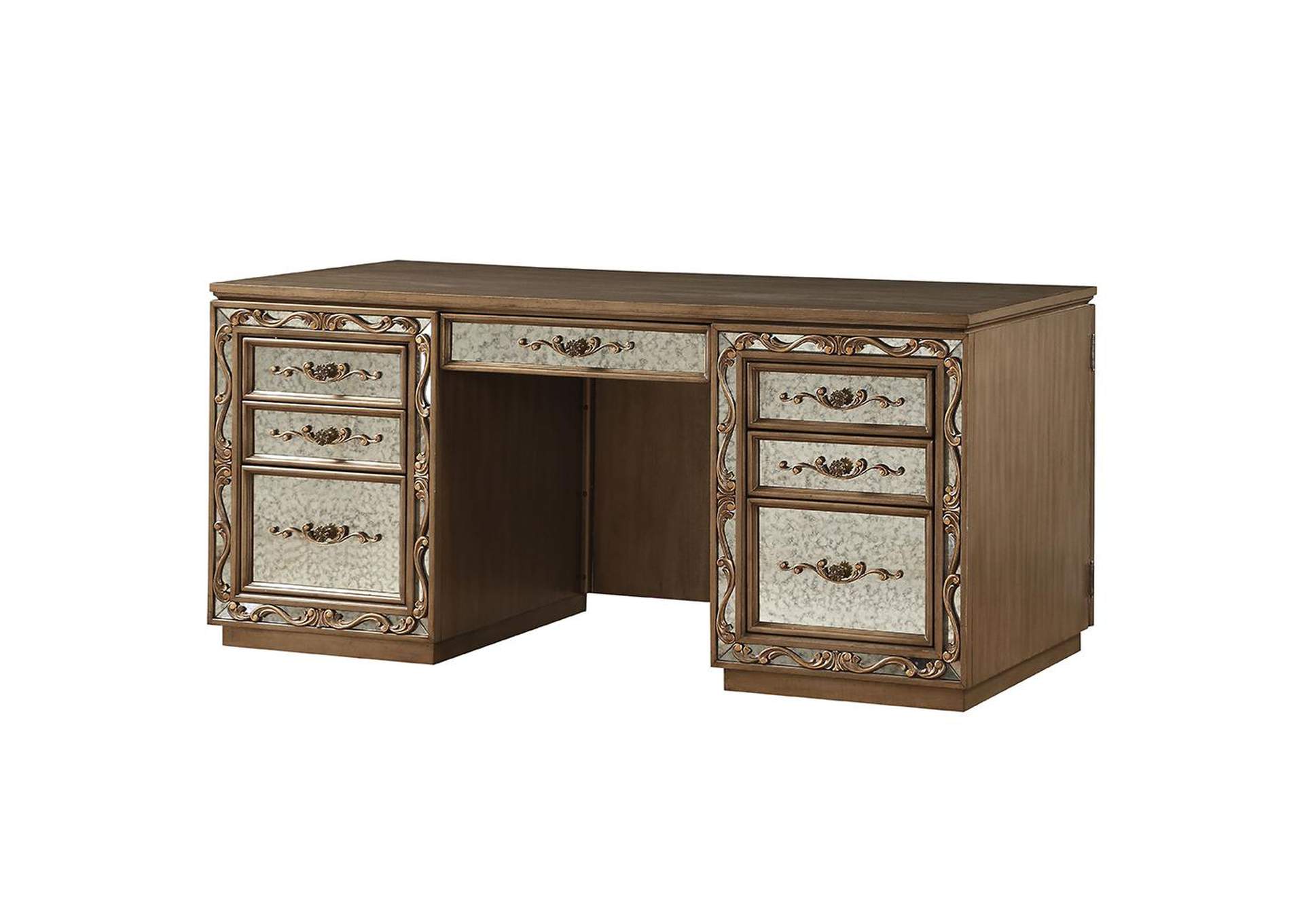 Orianne Executive Computer Desk with Hutch image 6