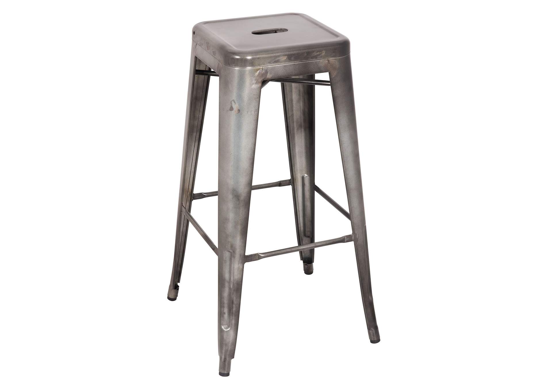 Kiara Bar Stool - Set of 2, Antique Silver, 30" Seat Height image 1
