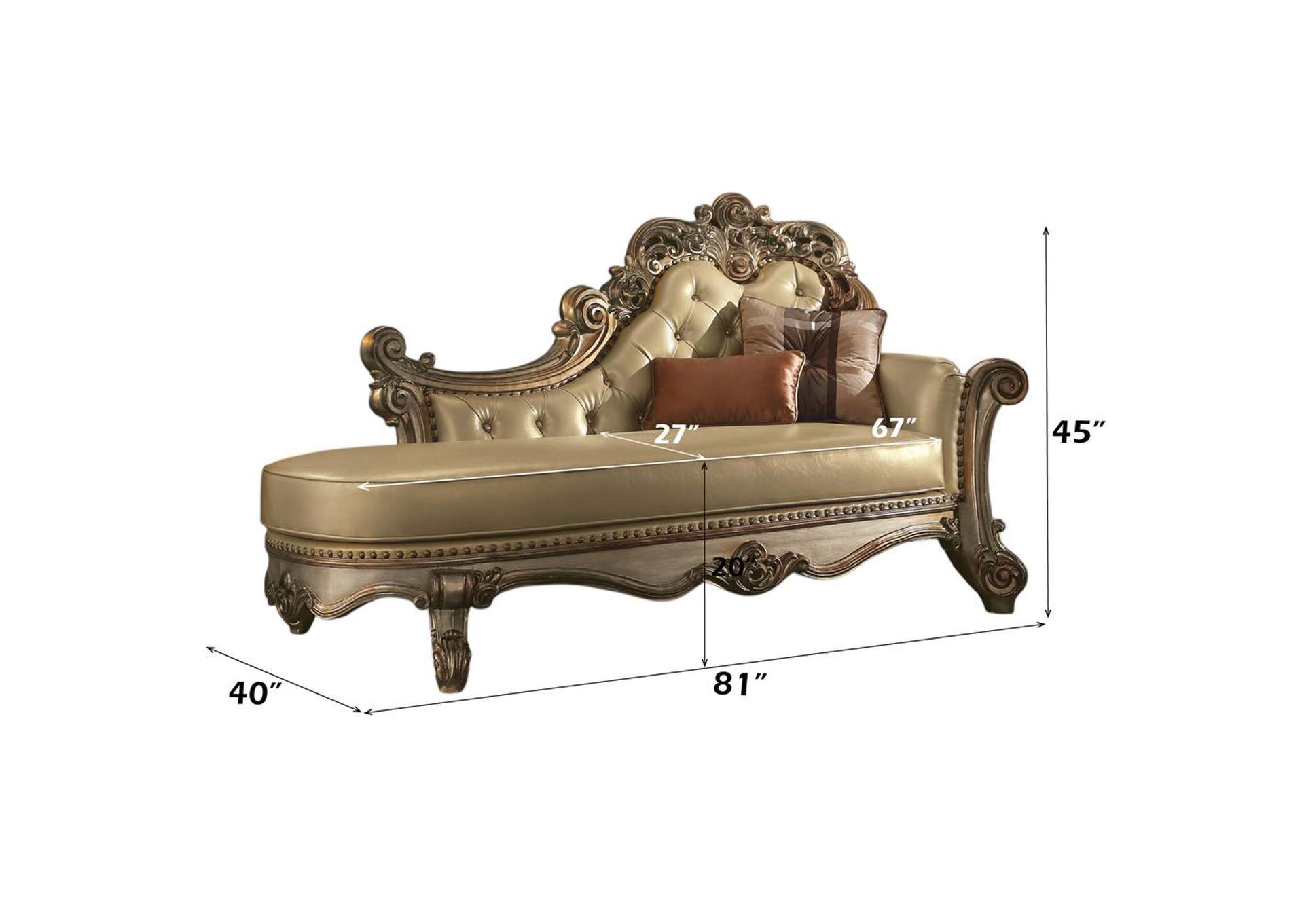 Vendome Chaise with 2 Pillows image 3
