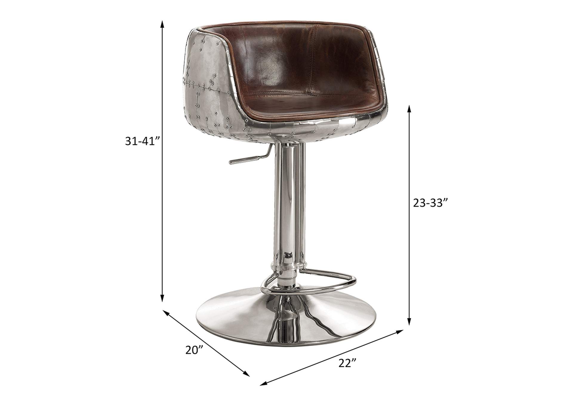 Brancaster Adjustable Stool with Swivel